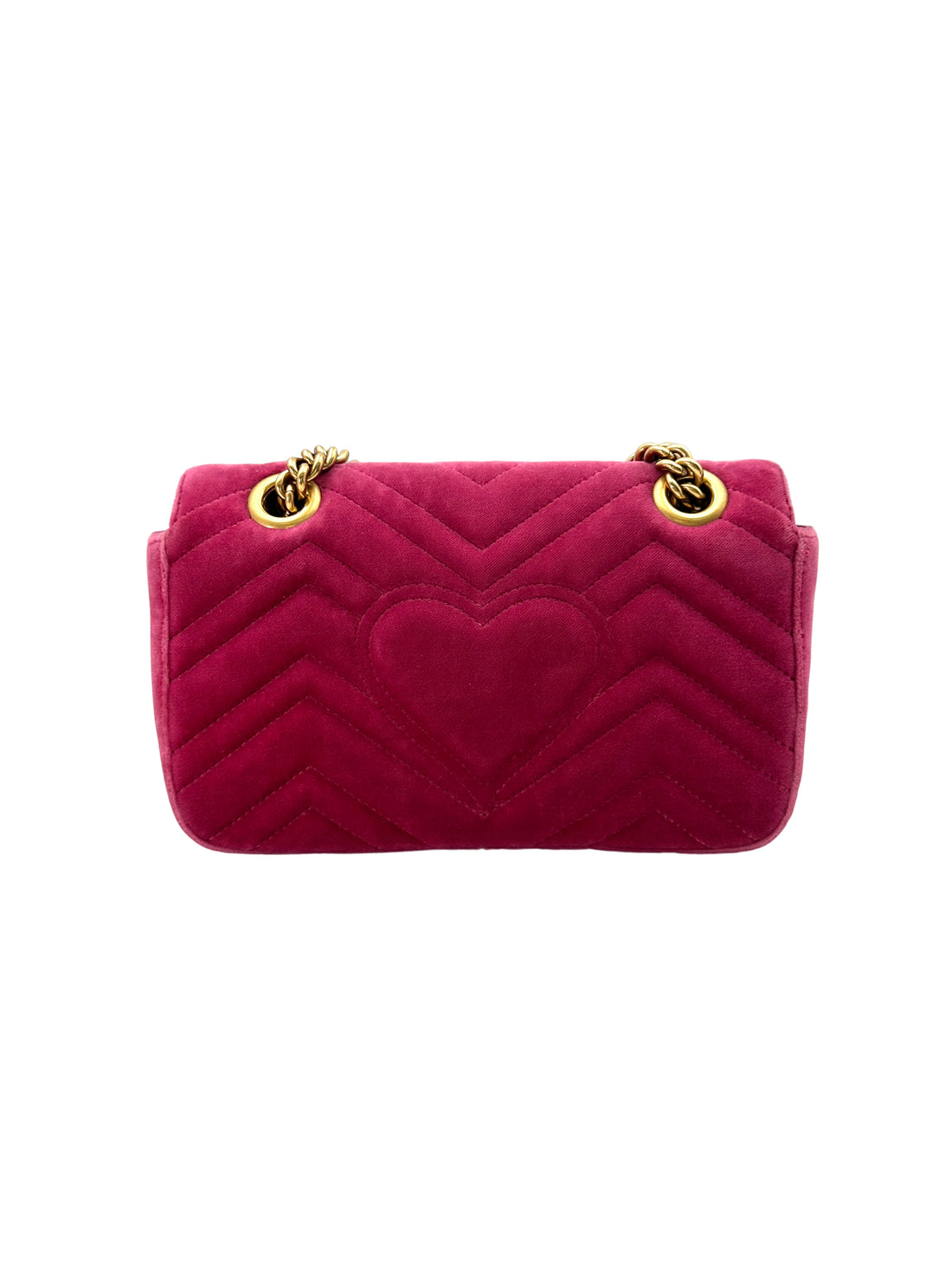 Gucci GG Marmont Pink Velvet Shoulder Bag With Gold Hardware GG932
