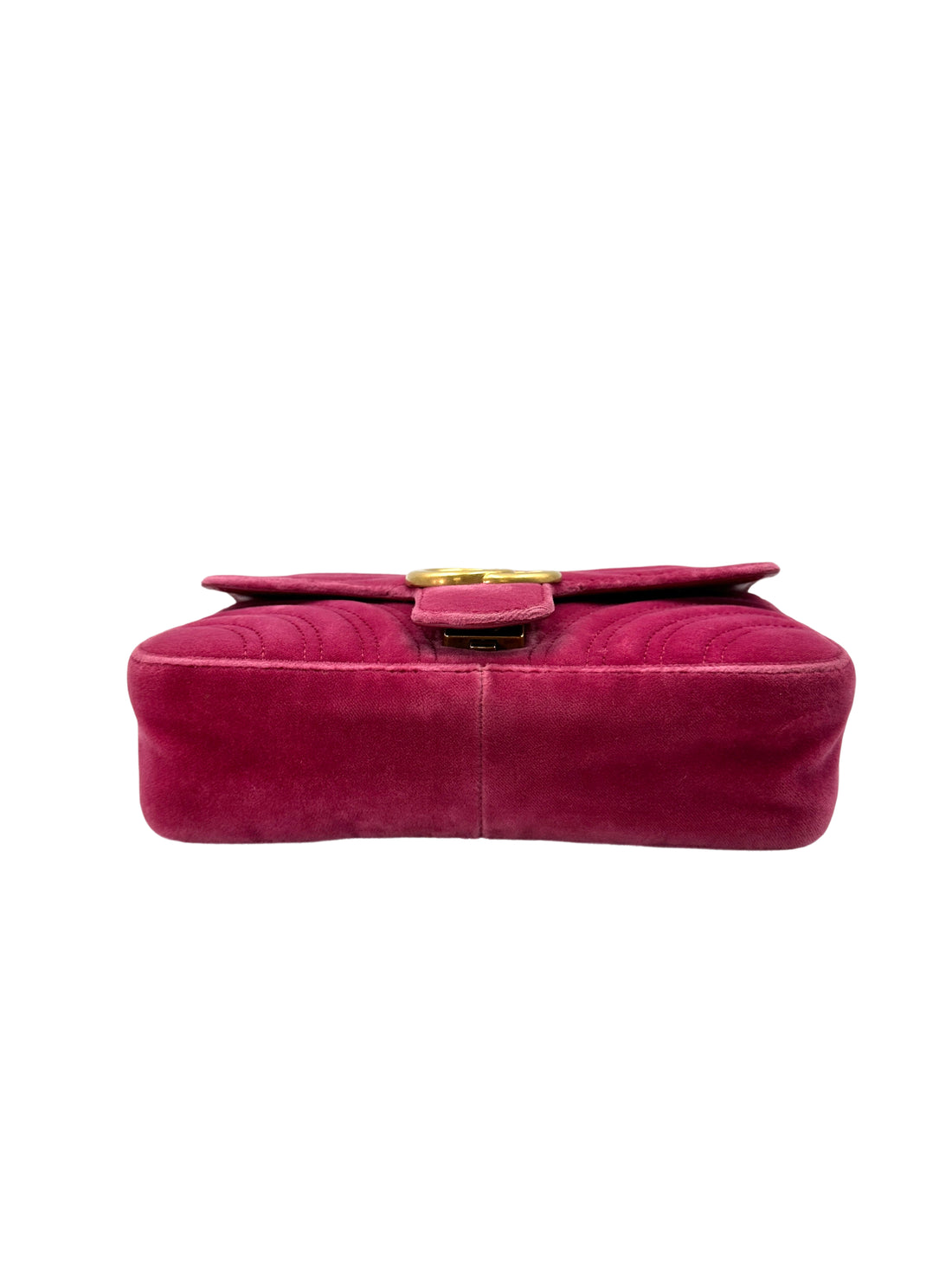 Gucci GG Marmont Pink Velvet Shoulder Bag With Gold Hardware GG932