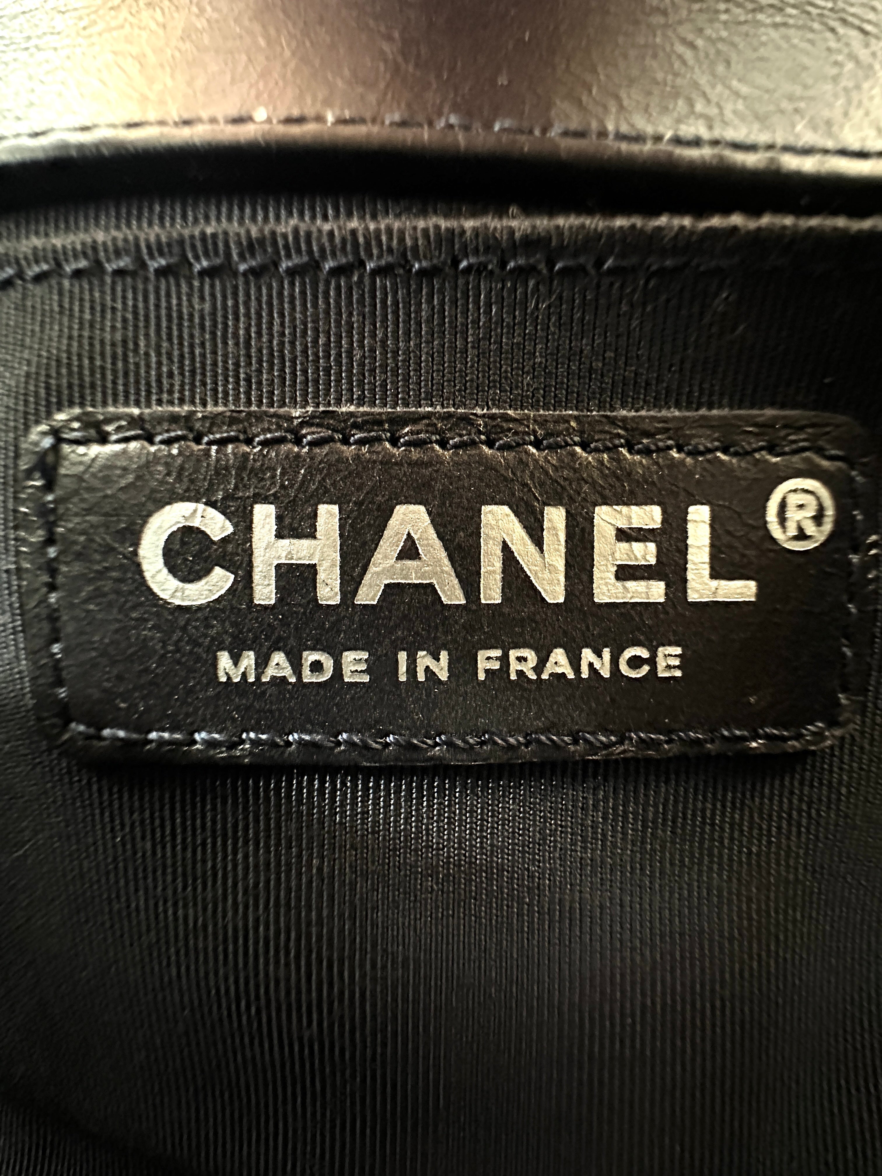Chanel LeBoy Black Quilted Leather Top Handle Flap Bag With Silver Buckle(21***13) CC1910