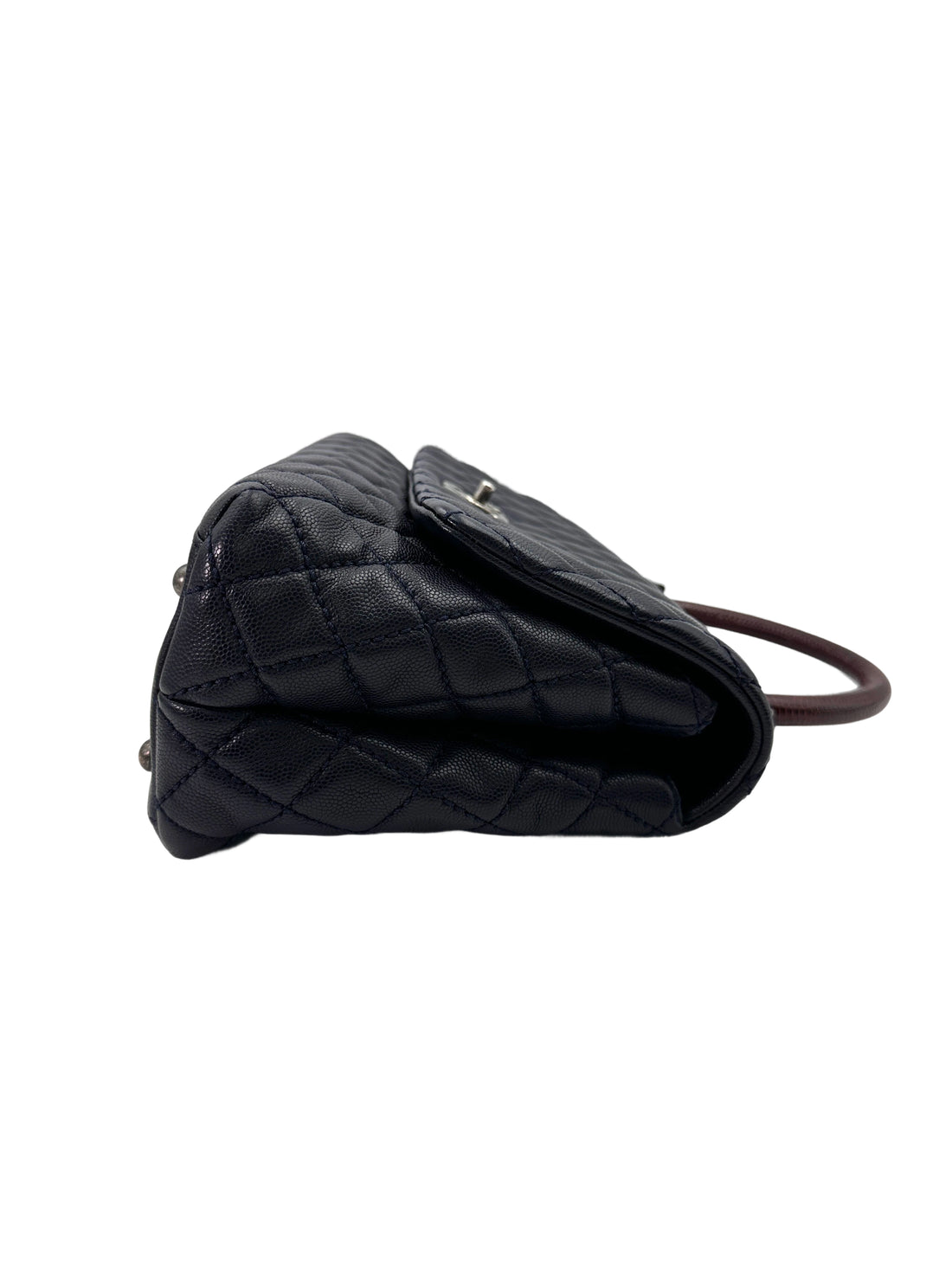 Chanel CoCo Handle Black Quilted Leather Handle Bag With Silver Buckle(21***08) CC1906