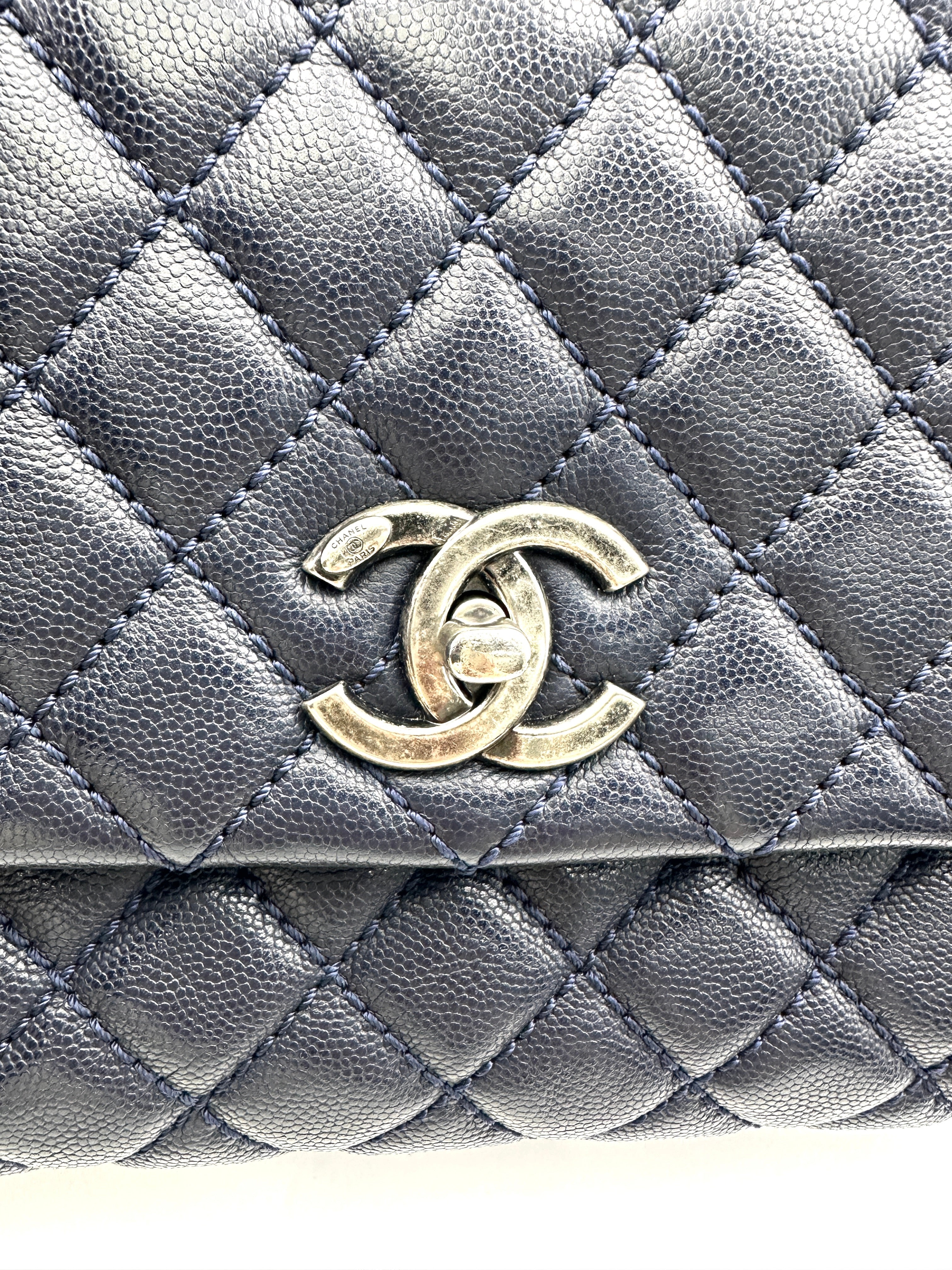 Chanel CoCo Handle Black Quilted Leather Handle Bag With Silver Buckle(21***08) CC1906