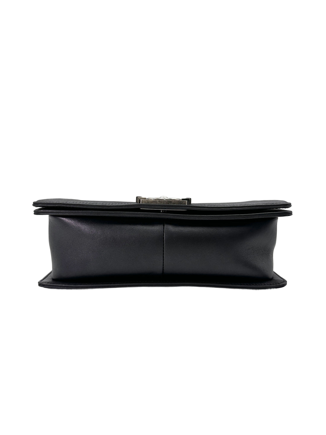 Chanel LeBoy Black Quilted Lambskin Medium Size Flap Bag With Silver Buckle(20***45) CC1904