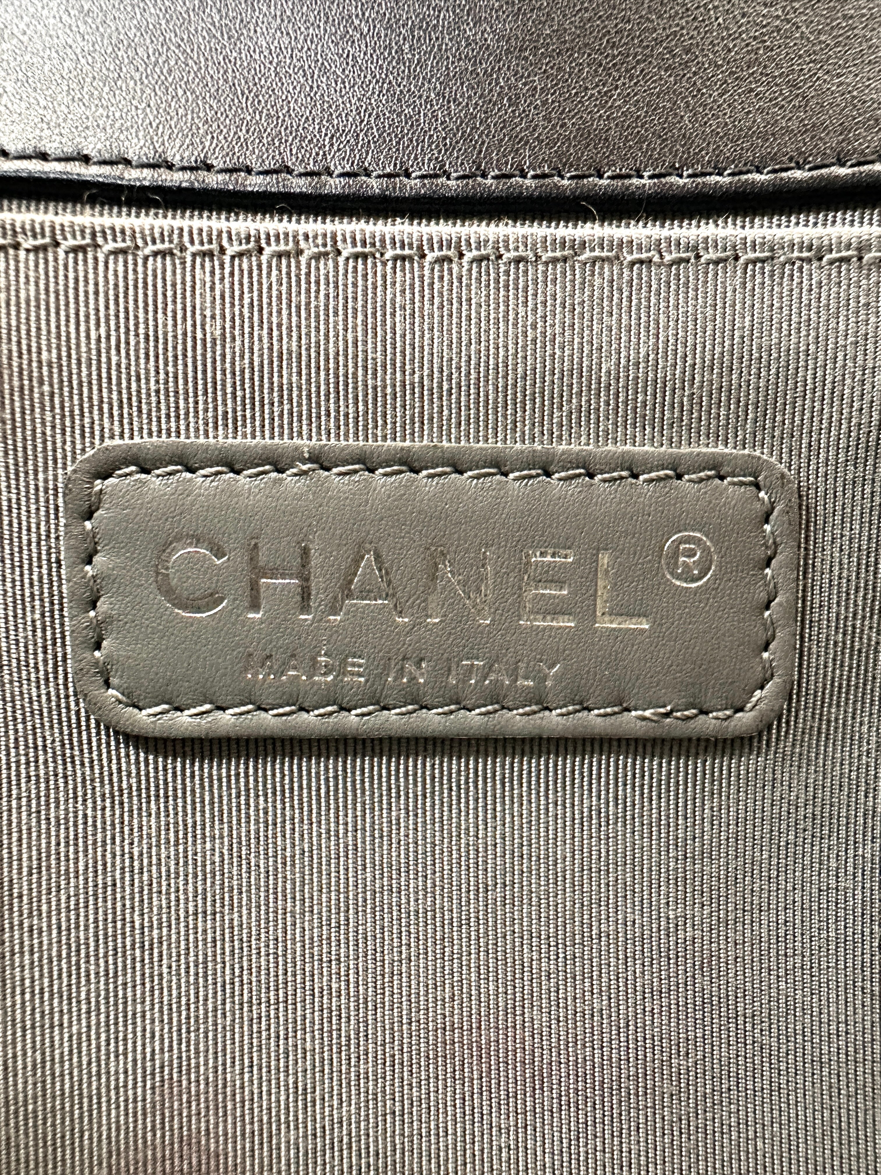 Chanel LeBoy Black Quilted Lambskin Medium Size Flap Bag With Silver Buckle(20***45) CC1904
