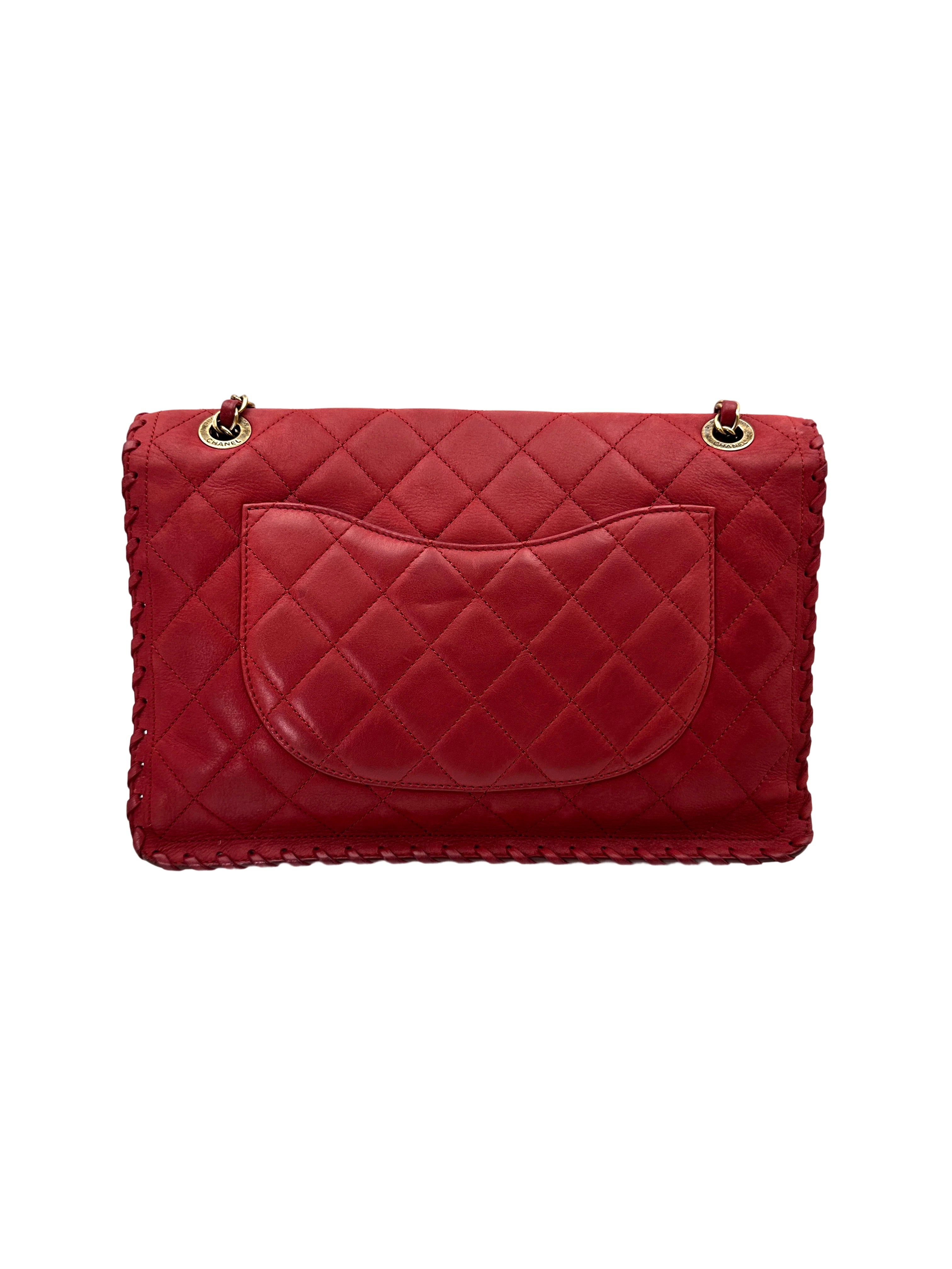 Chanel Classic Flap Red Quilted Leather Shoulder Bag With Gold Buckle(21***53) CC1905