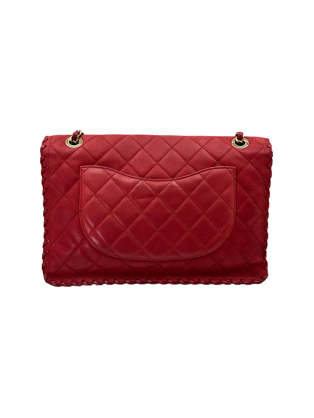 Chanel Classic Flap Red Quilted Leather Shoulder Bag With Gold Buckle(21***53) CC1905