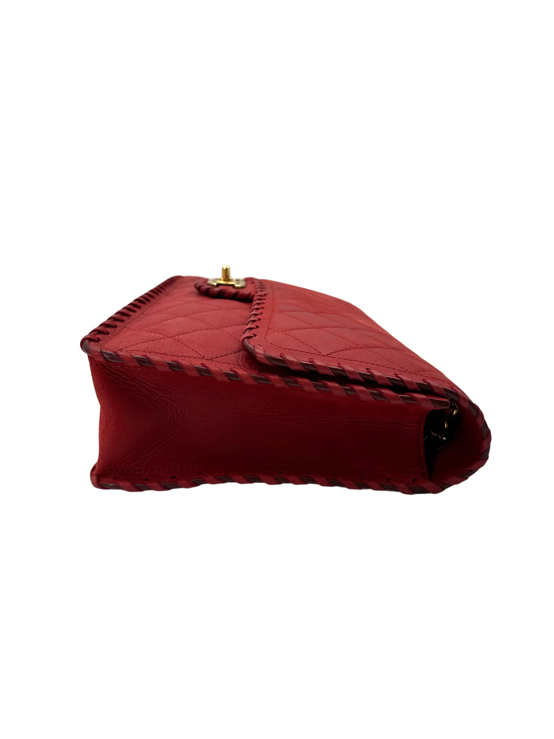 Chanel Classic Flap Red Quilted Leather Shoulder Bag With Gold Buckle(21***53) CC1905