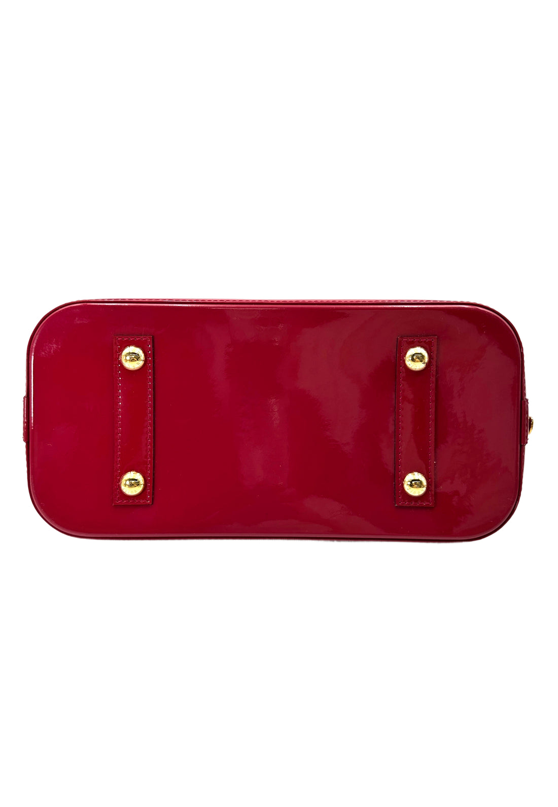 Louis Vuitton Alma Red Monogram Vernis Leather Handle Bag LV2655