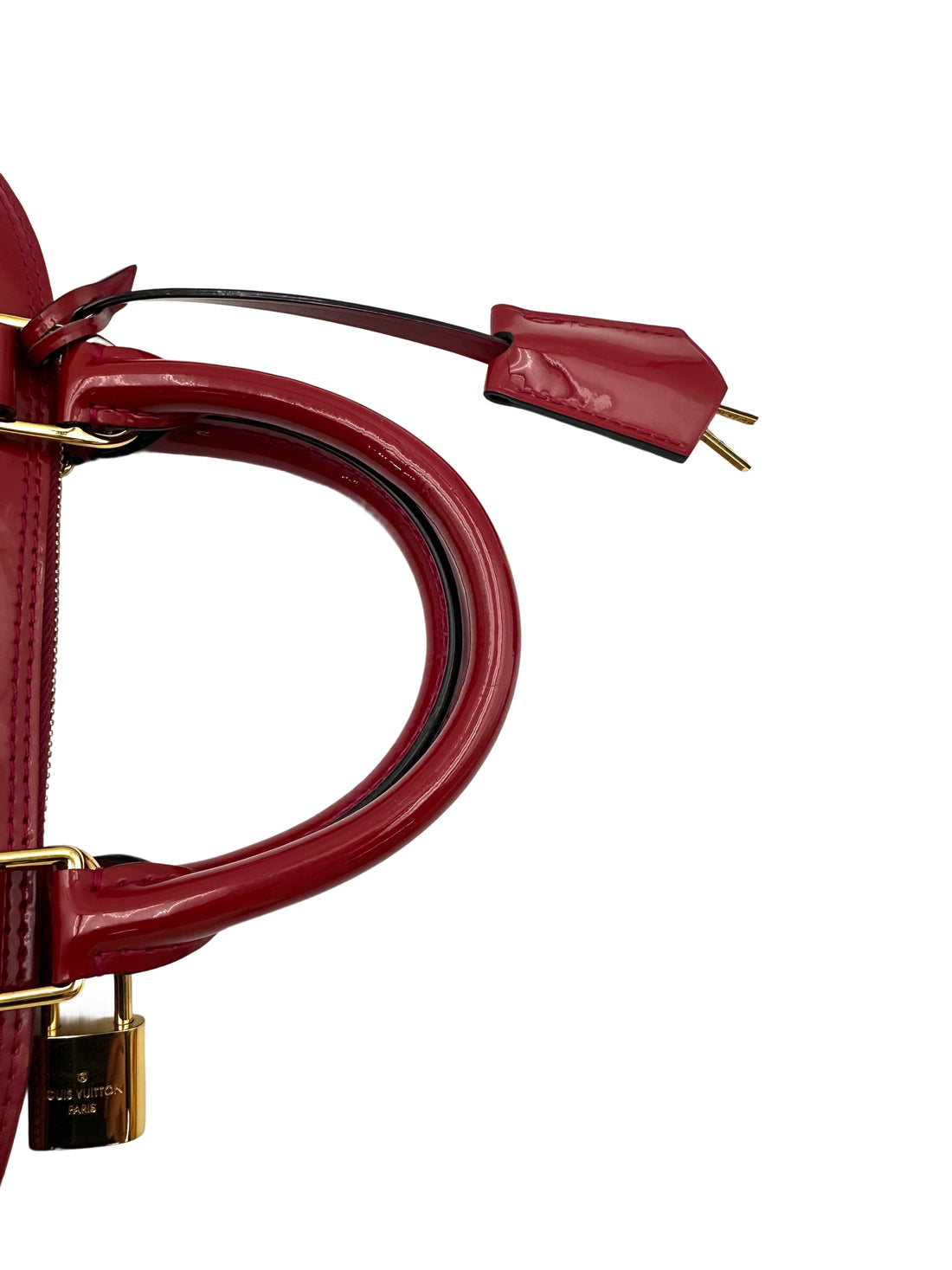 Louis Vuitton Alma Red Monogram Vernis Leather Handle Bag LV2655