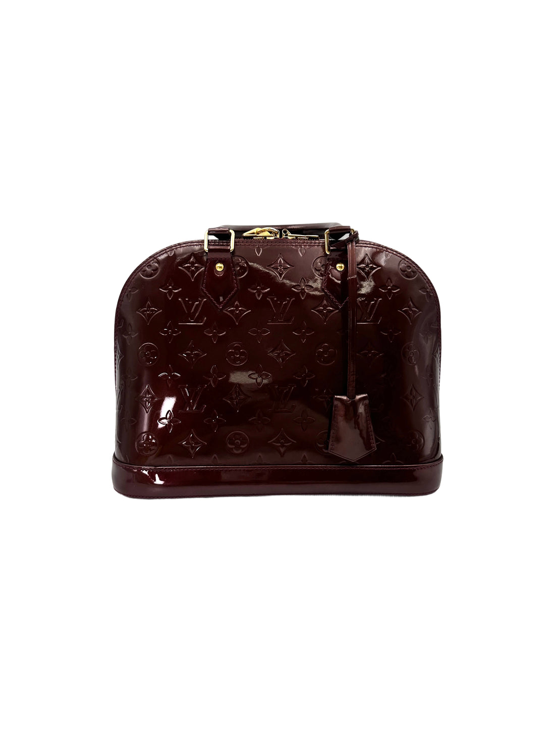 Louis Vuitton Alma Drak Red Monogram Vernis Leather Handle Bag LV2654