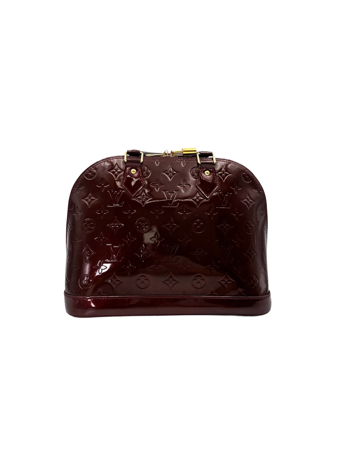 Louis Vuitton Alma Drak Red Monogram Vernis Leather Handle Bag LV2654