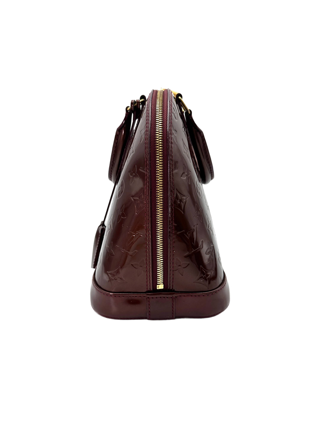 Louis Vuitton Alma Drak Red Monogram Vernis Leather Handle Bag LV2654