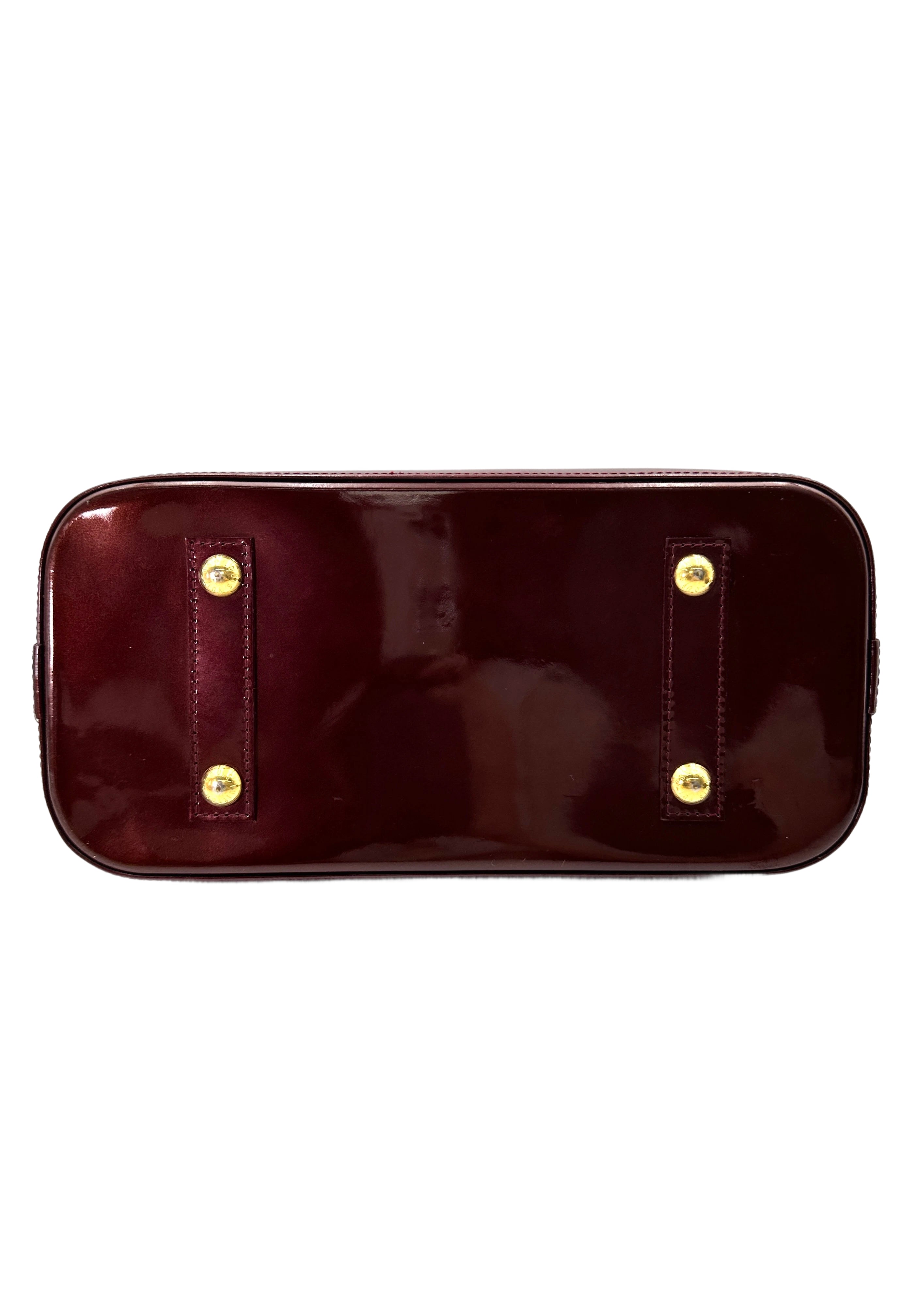 Louis Vuitton Alma Drak Red Monogram Vernis Leather Handle Bag LV2654