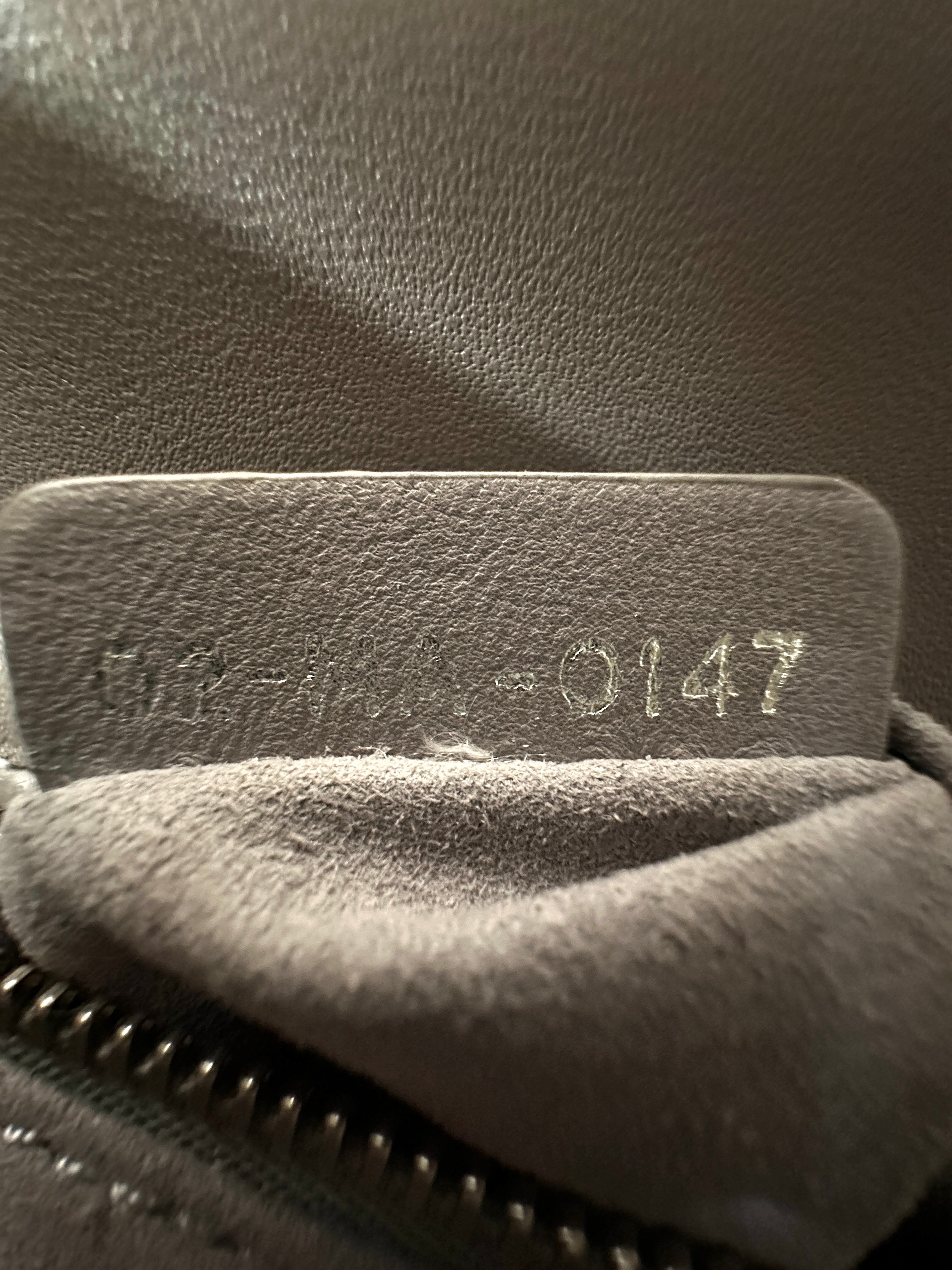 Christian Dior Lady Dior Grey Cannage Lambskin Handle Bag With Silver Buckle DR721