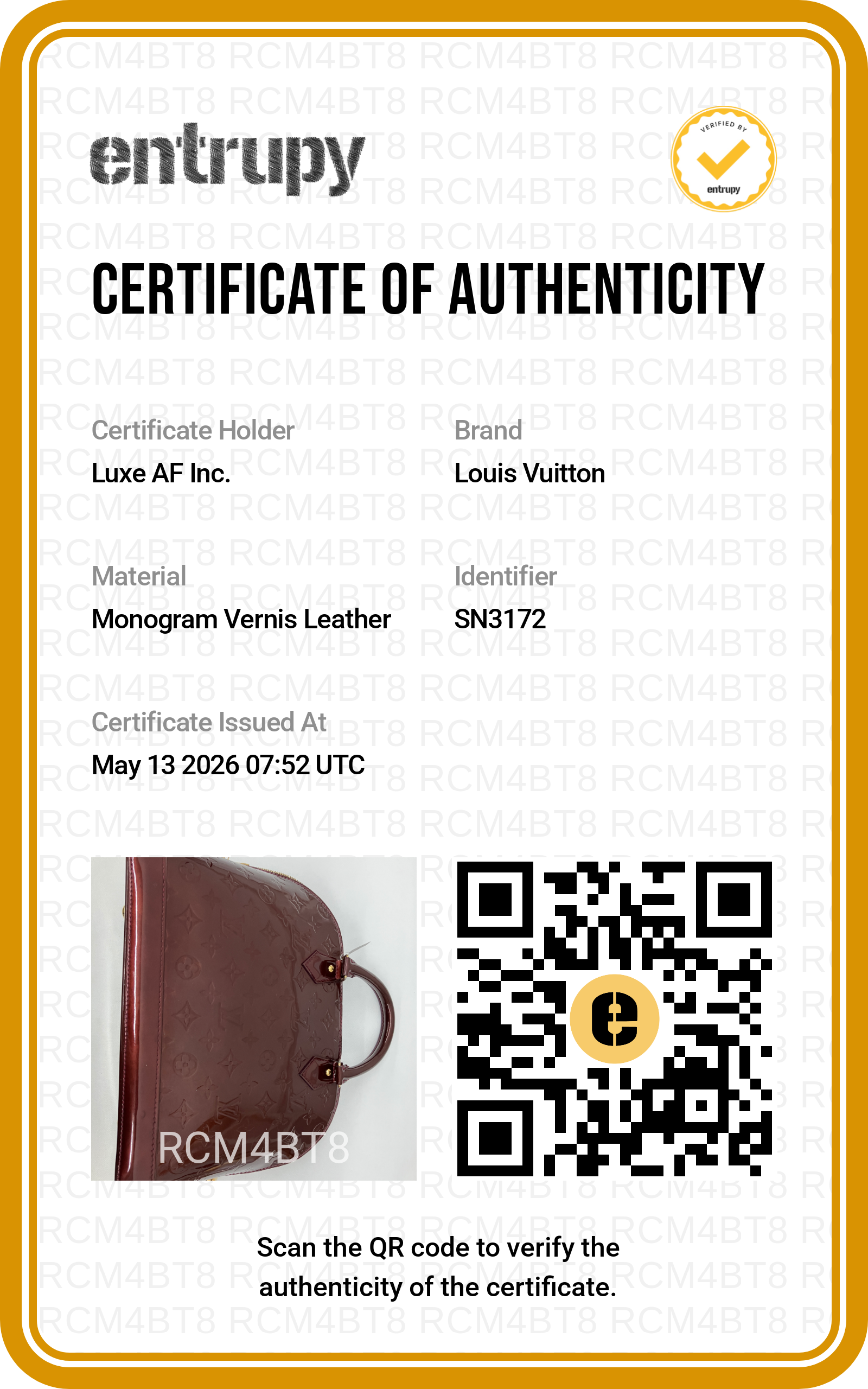 Louis Vuitton Alma Drak Red Monogram Vernis Leather Handle Bag LV2654