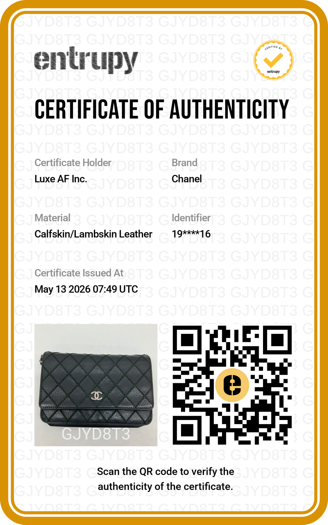 Chanel Black Quilted Leather Wallet On Chain(19***16) CC1907