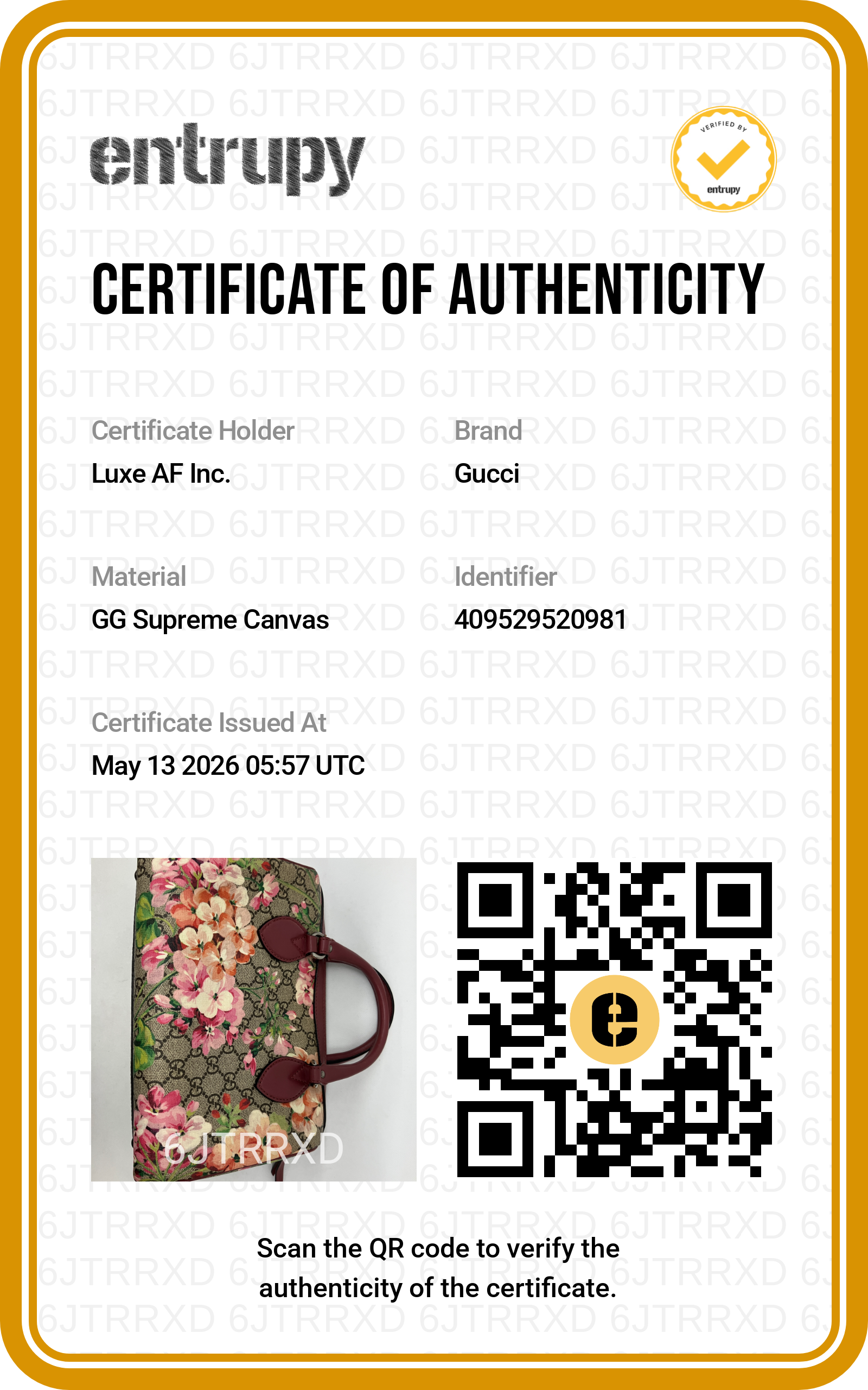 Gucci GG Supreme Blooms Floral Print Boston Bag GG936