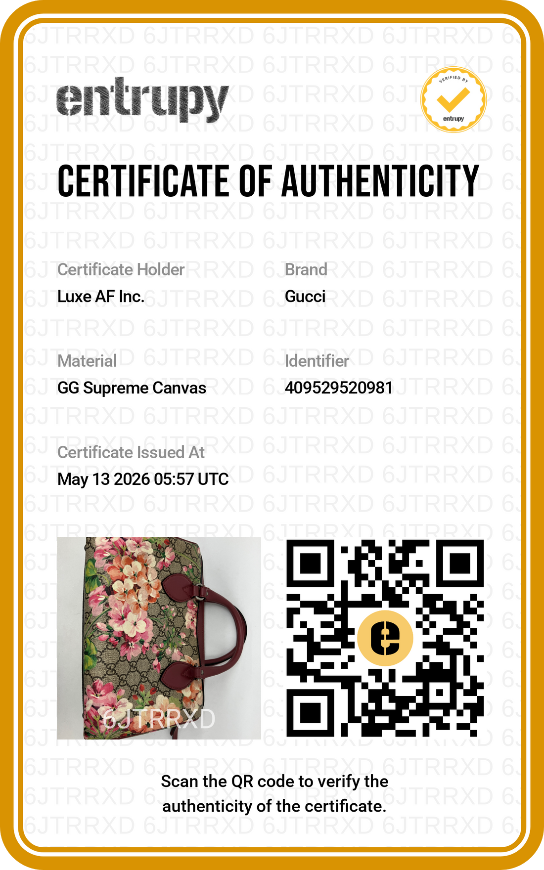 Gucci GG Supreme Blooms Floral Print Boston Bag GG936