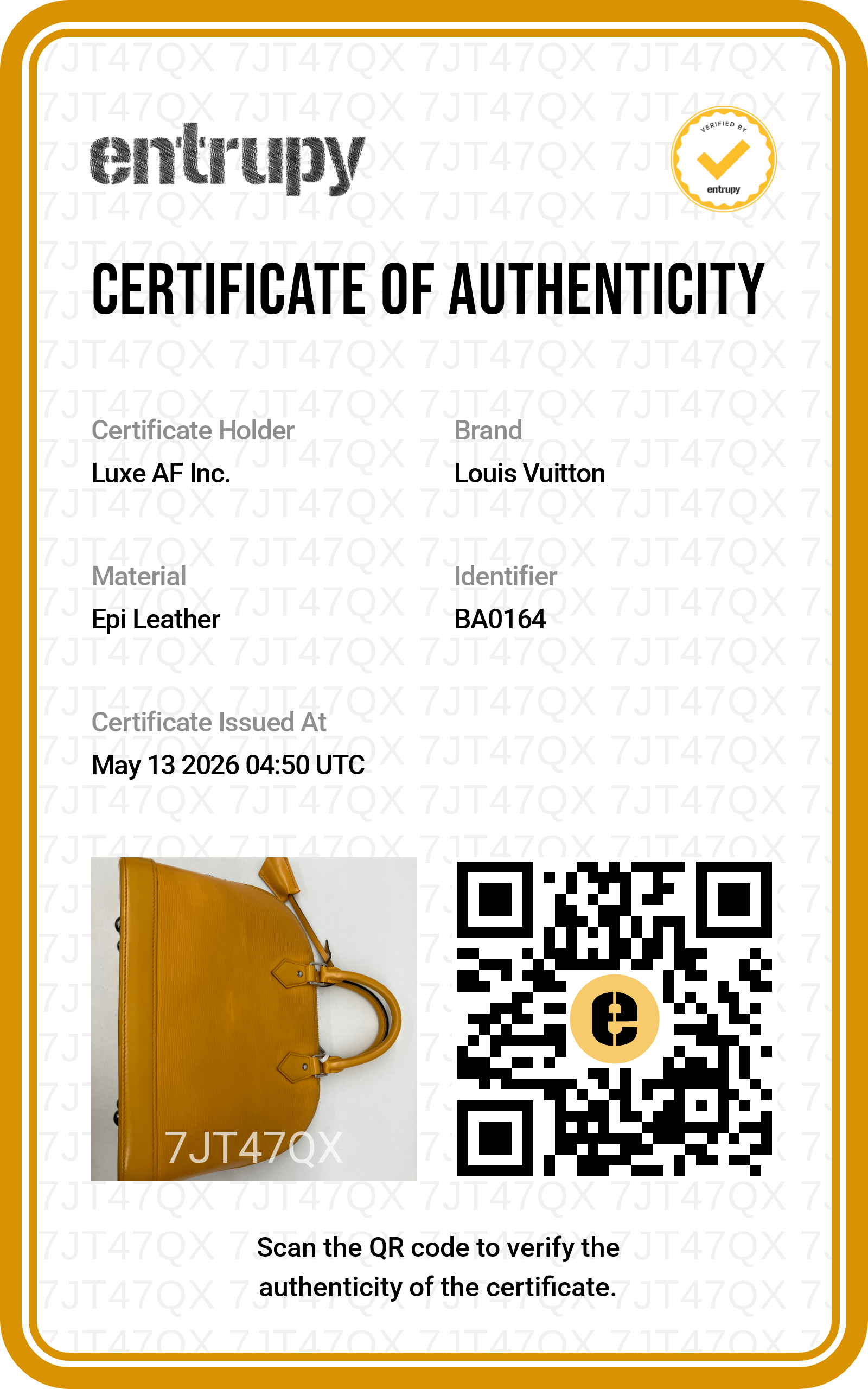 Louis Vuitton Alma Yellow Epi Leather Handle Bag LV2657
