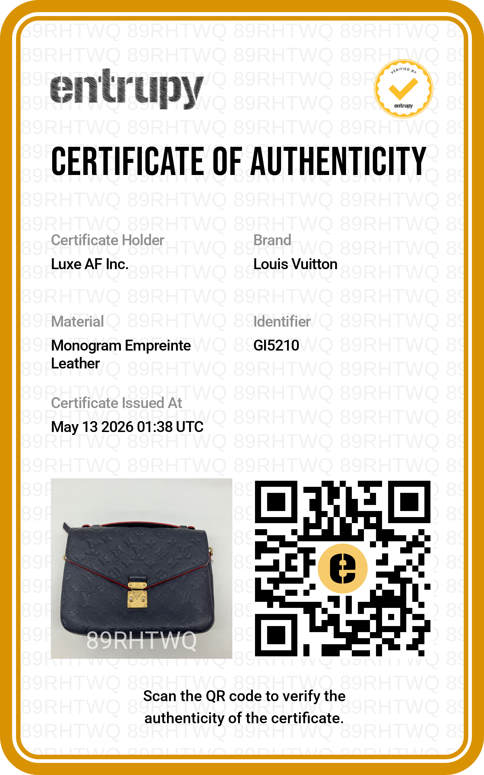 Louis Vuitton Navy Monogram Empreinte Leather Pochette Metis LV2651
