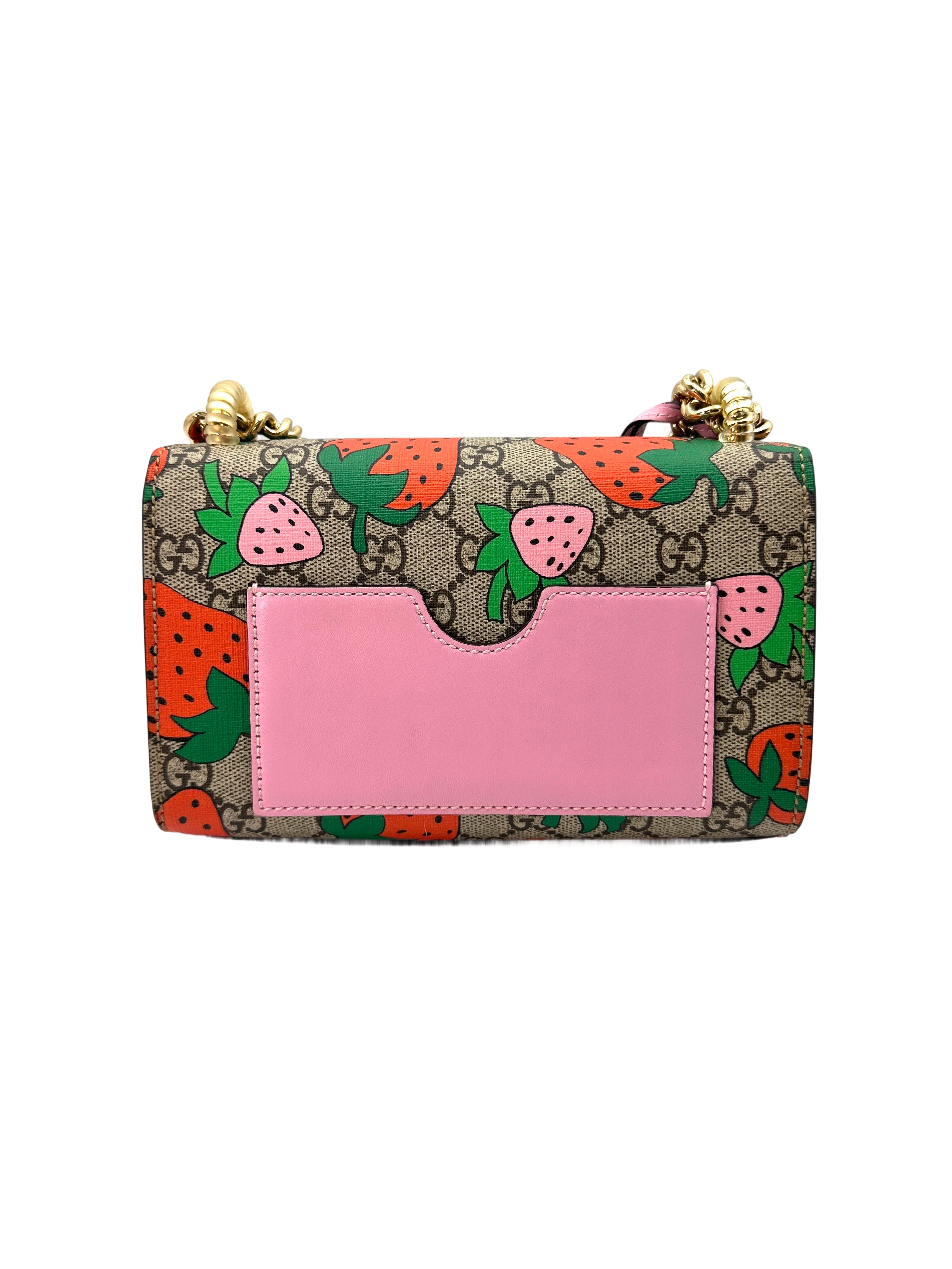 Gucci Padlock GG Supreme Monogram Strawberry Shoulder Bag GG934