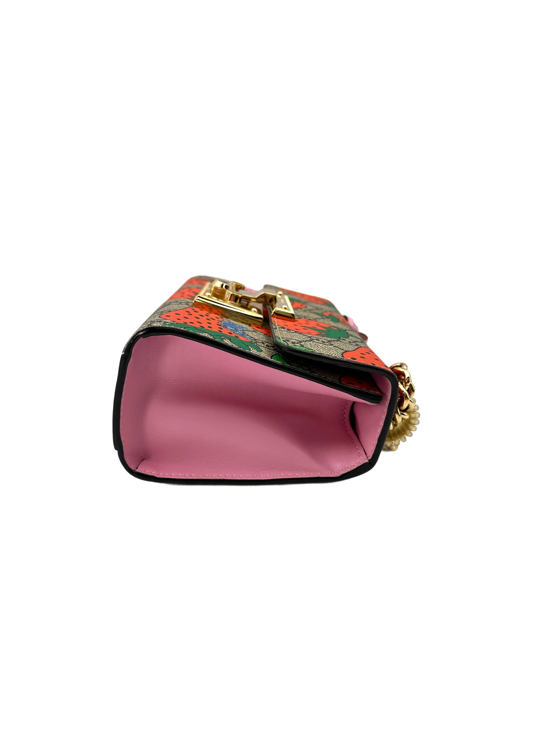 Gucci Padlock GG Supreme Monogram Strawberry Shoulder Bag GG934