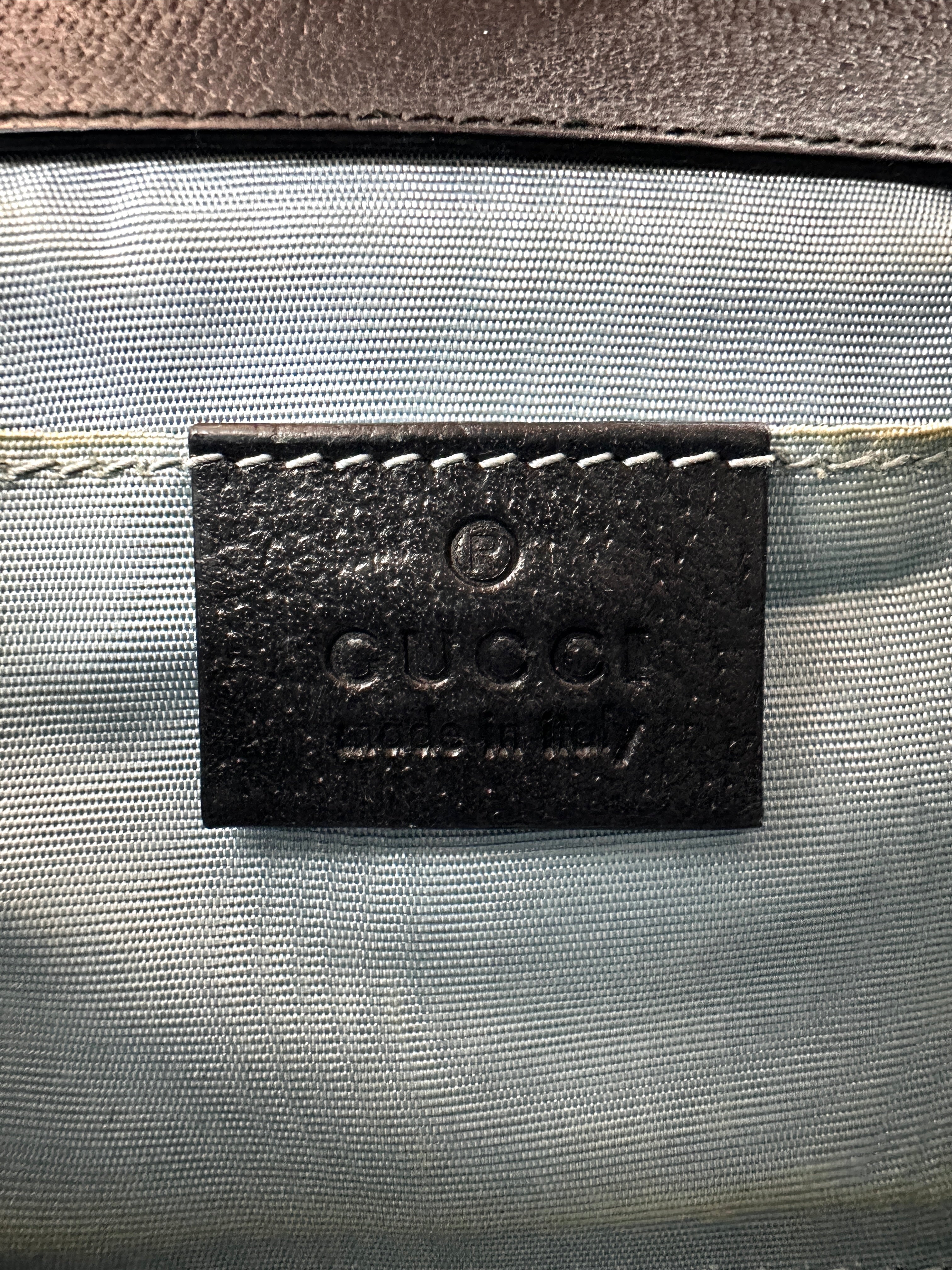 Gucci Padlock Bee Star Black Leather Shoulder Bag GG935