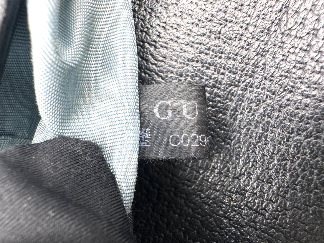 Gucci Padlock Bee Star Black Leather Shoulder Bag GG935