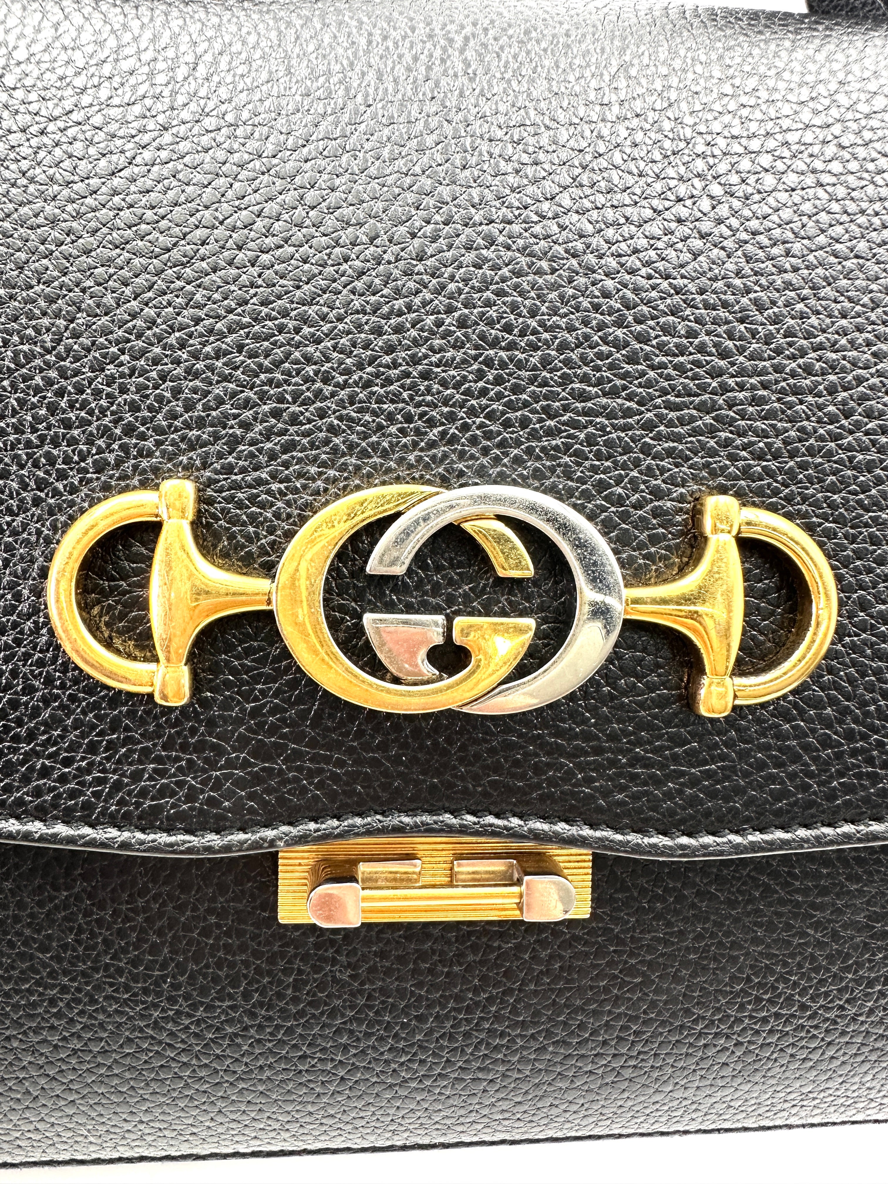 Gucci Zumi Black Leather Shoulder Bag GG937