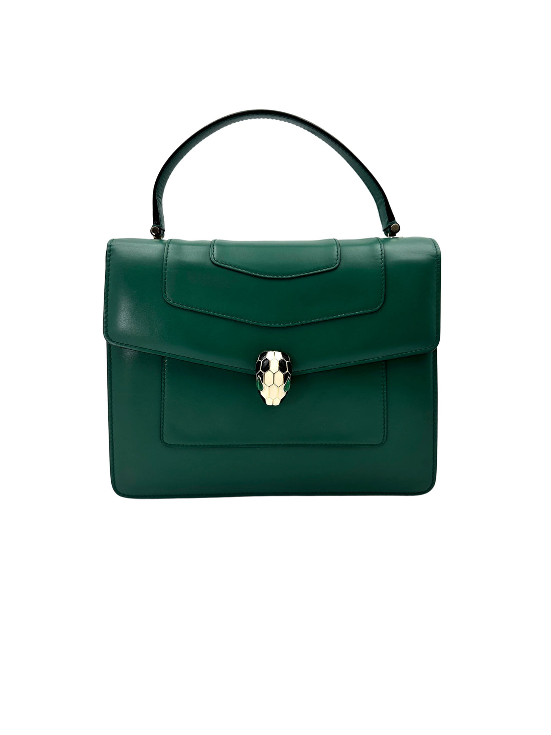 Bvlgari Serpenti Forever Green Leather Shoulder Bag BS41