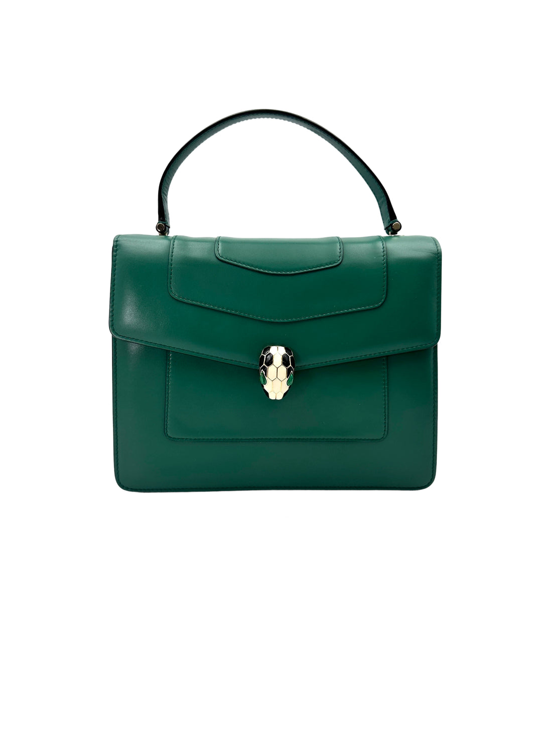 Bvlgari Serpenti Forever Green Leather Shoulder Bag BS41