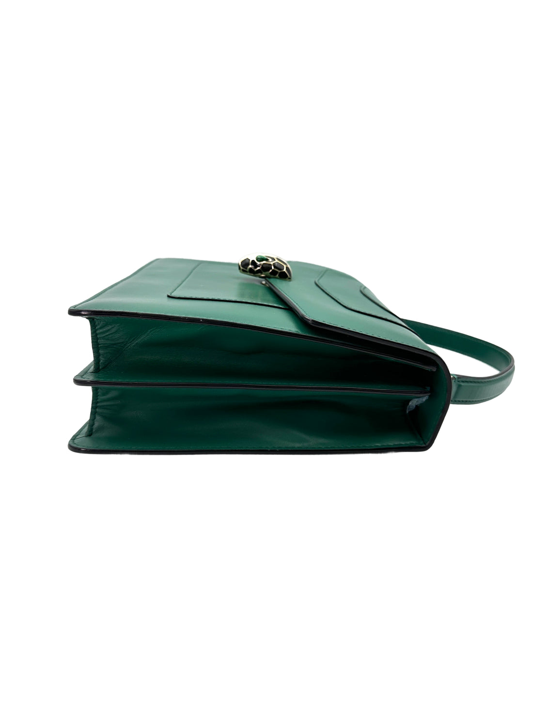 Bvlgari Serpenti Forever Green Leather Shoulder Bag BS41