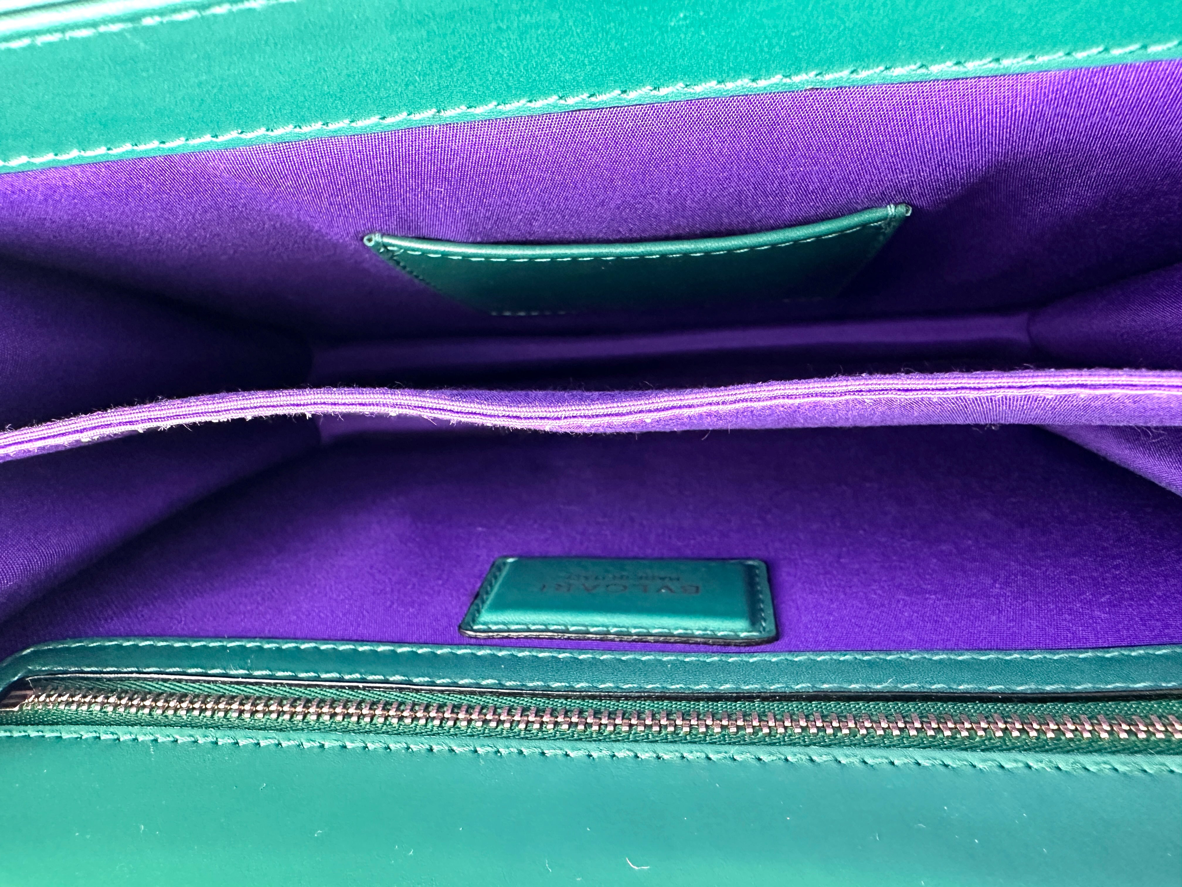 Bvlgari Serpenti Forever Green Leather Shoulder Bag BS41