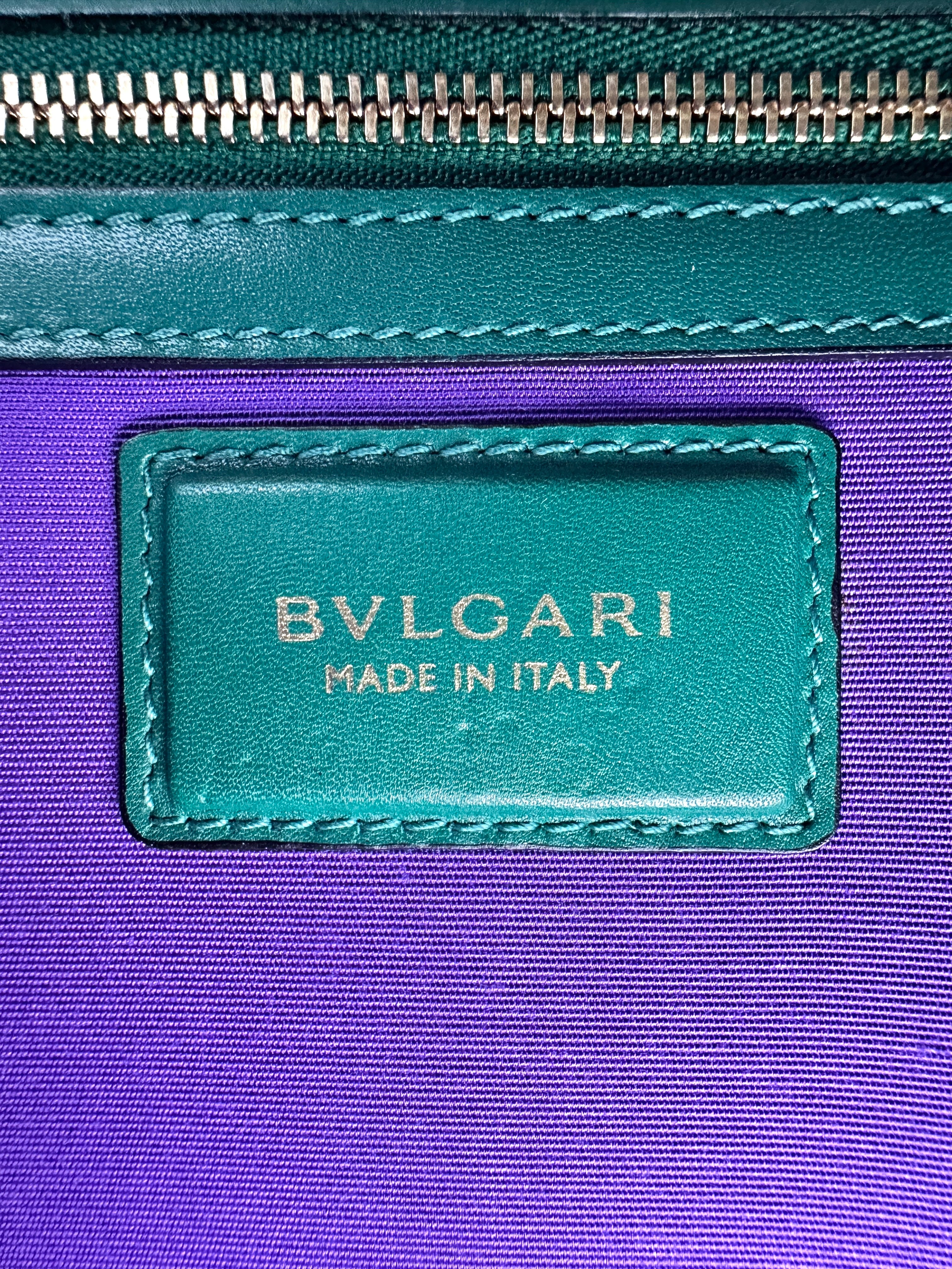 Bvlgari Serpenti Forever Green Leather Shoulder Bag BS41