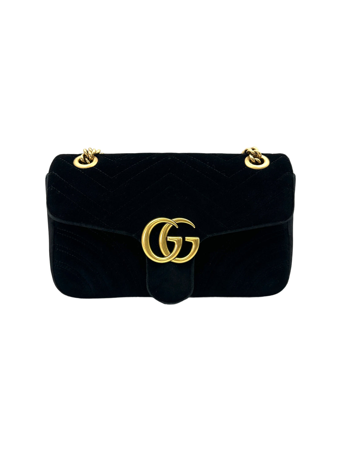 Gucci GG Marmont Black Velvet Shoulder Bag GG939
