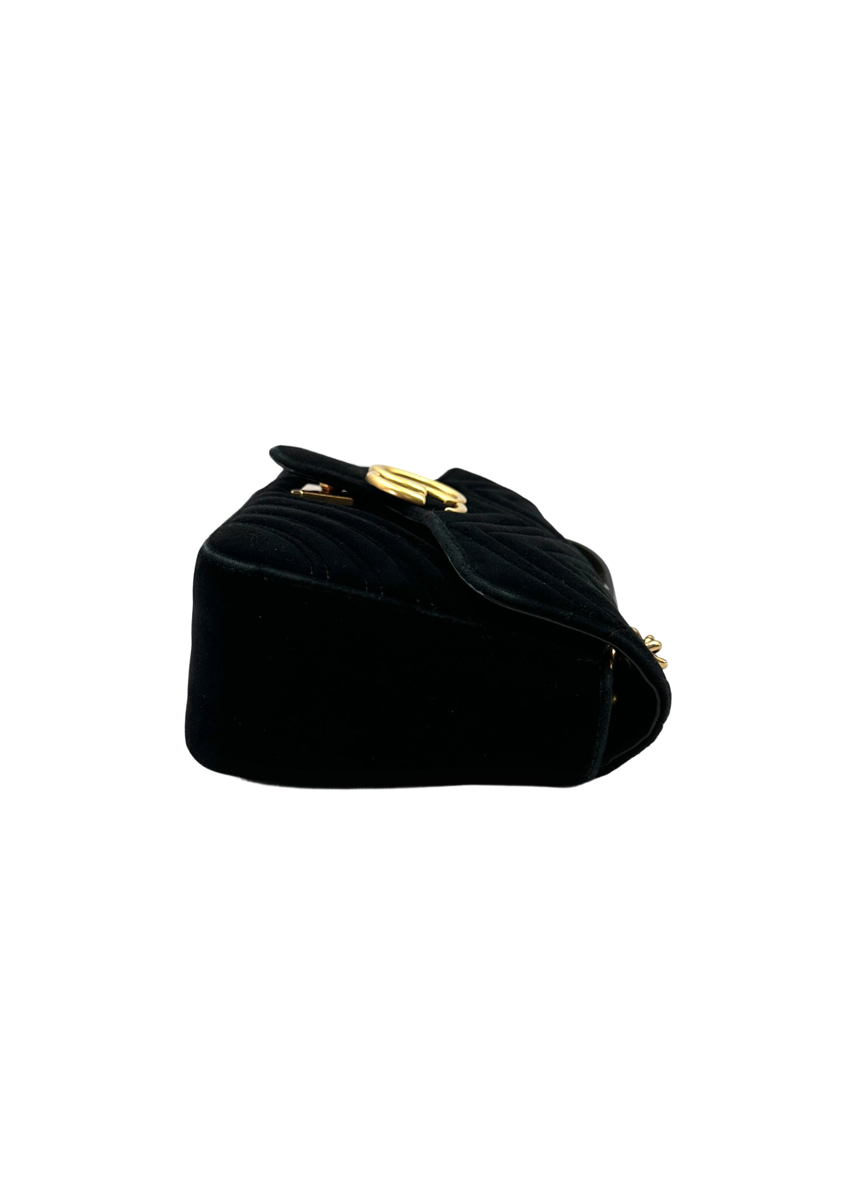 Gucci GG Marmont Black Velvet Shoulder Bag GG939