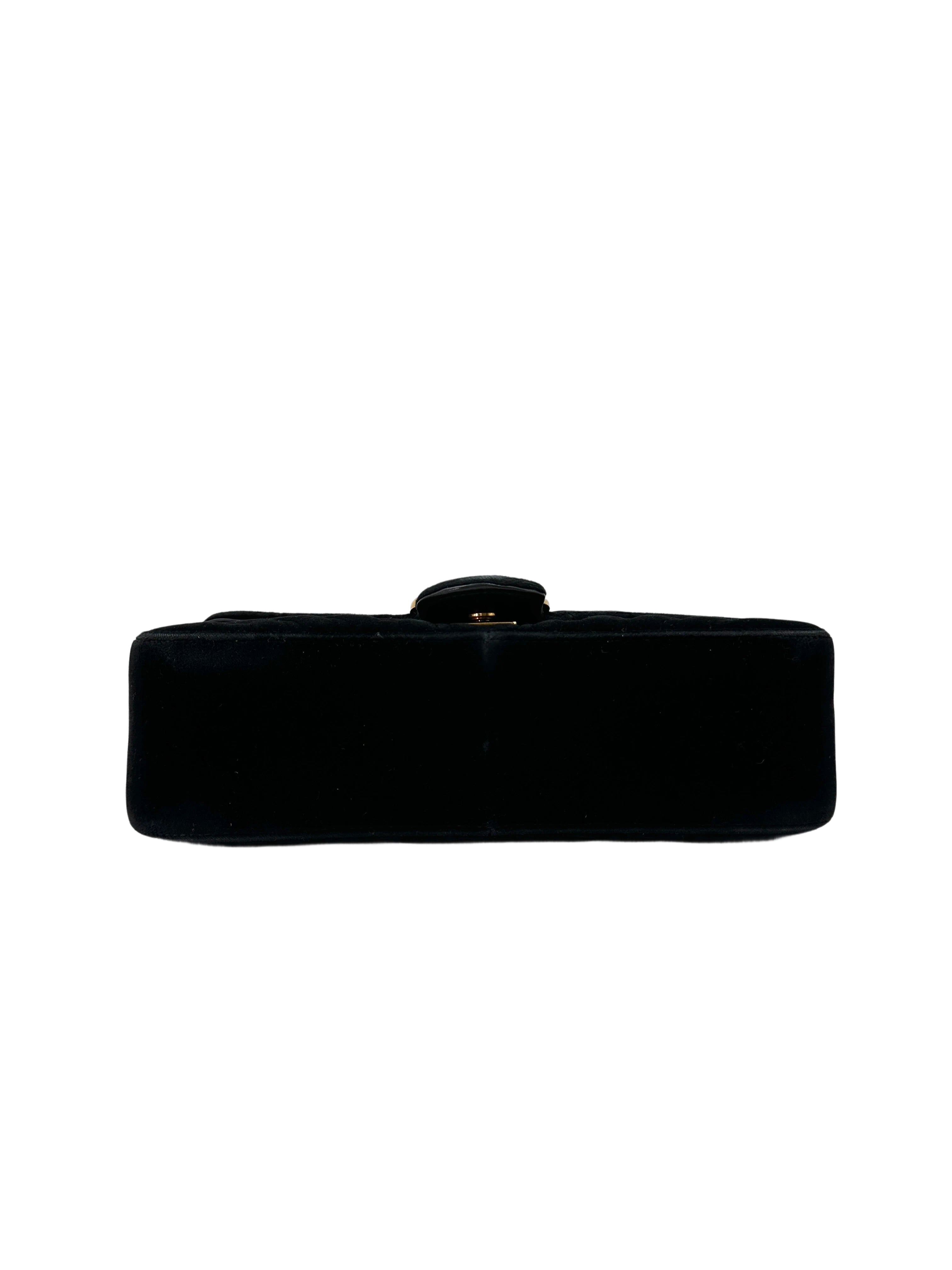 Gucci GG Marmont Black Velvet Shoulder Bag GG939