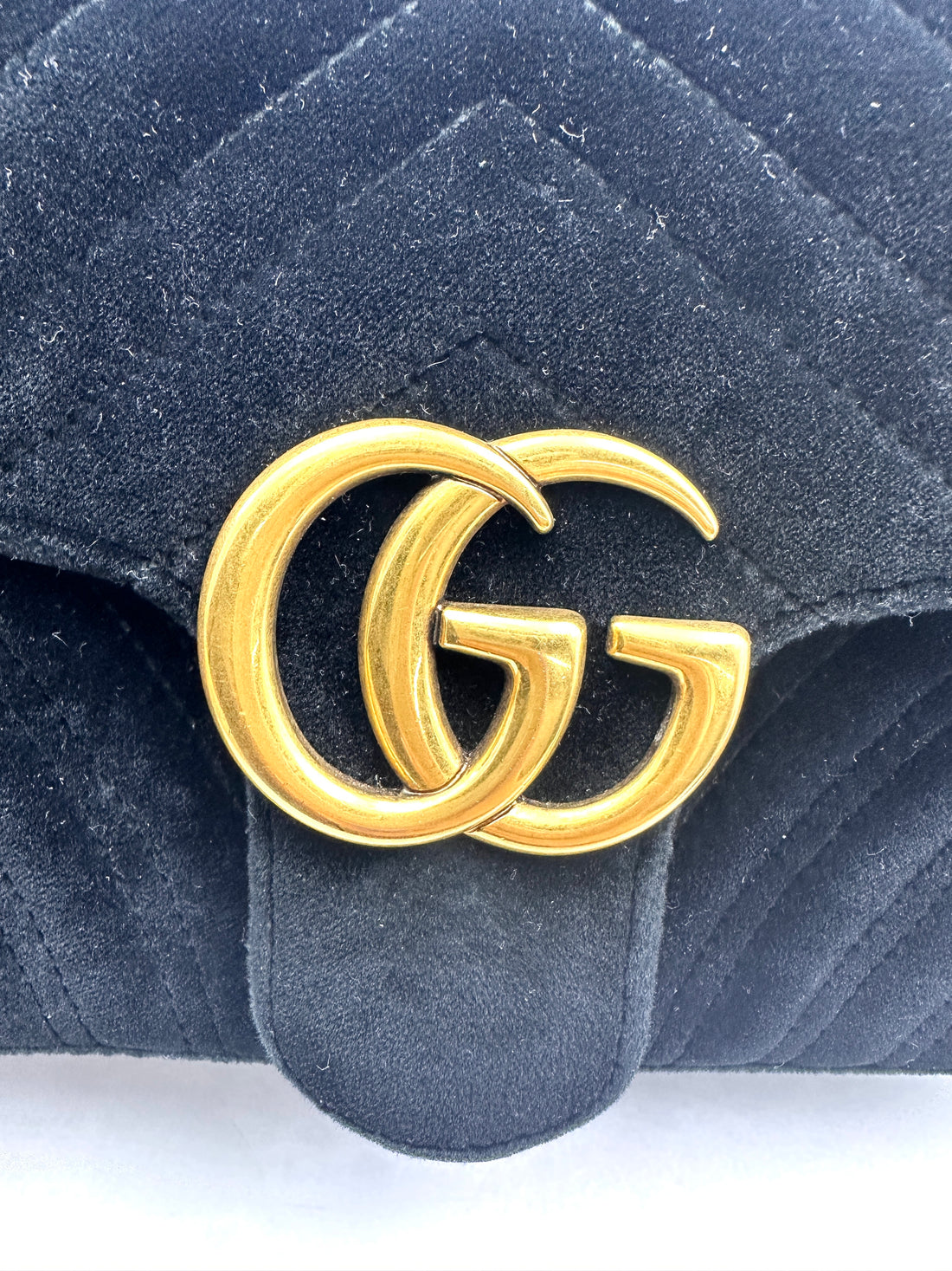Gucci GG Marmont Black Velvet Shoulder Bag GG939