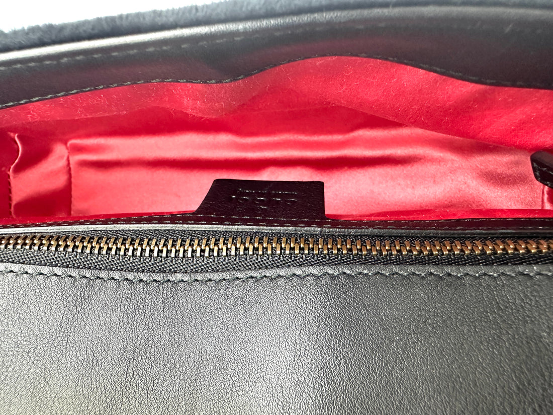 Gucci GG Marmont Black Velvet Shoulder Bag GG939