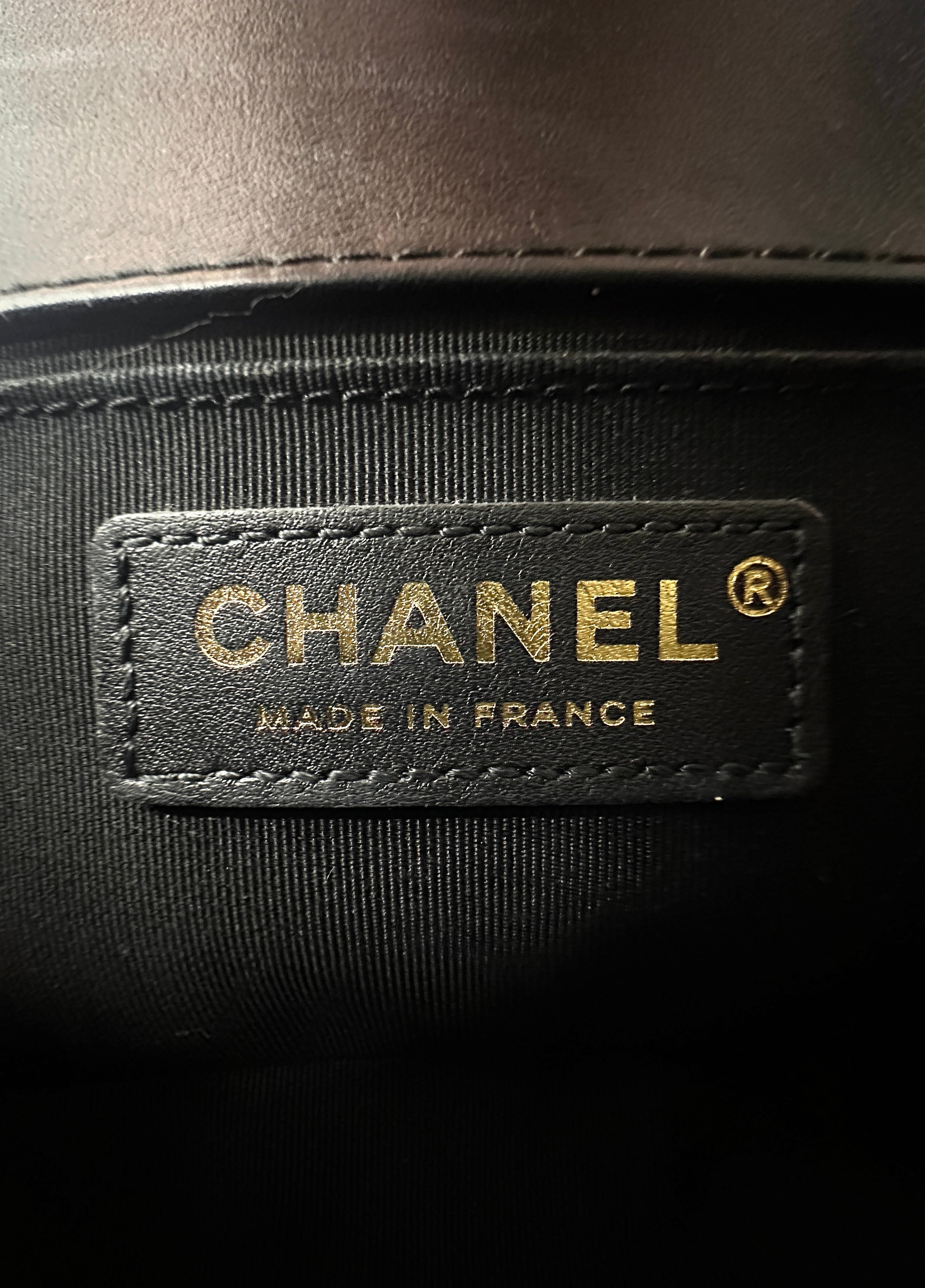 Chanel LeBoy Black Quilted Leather Small Size Top Handle Flap Bag With Gold Buckle(27***10) CC1913