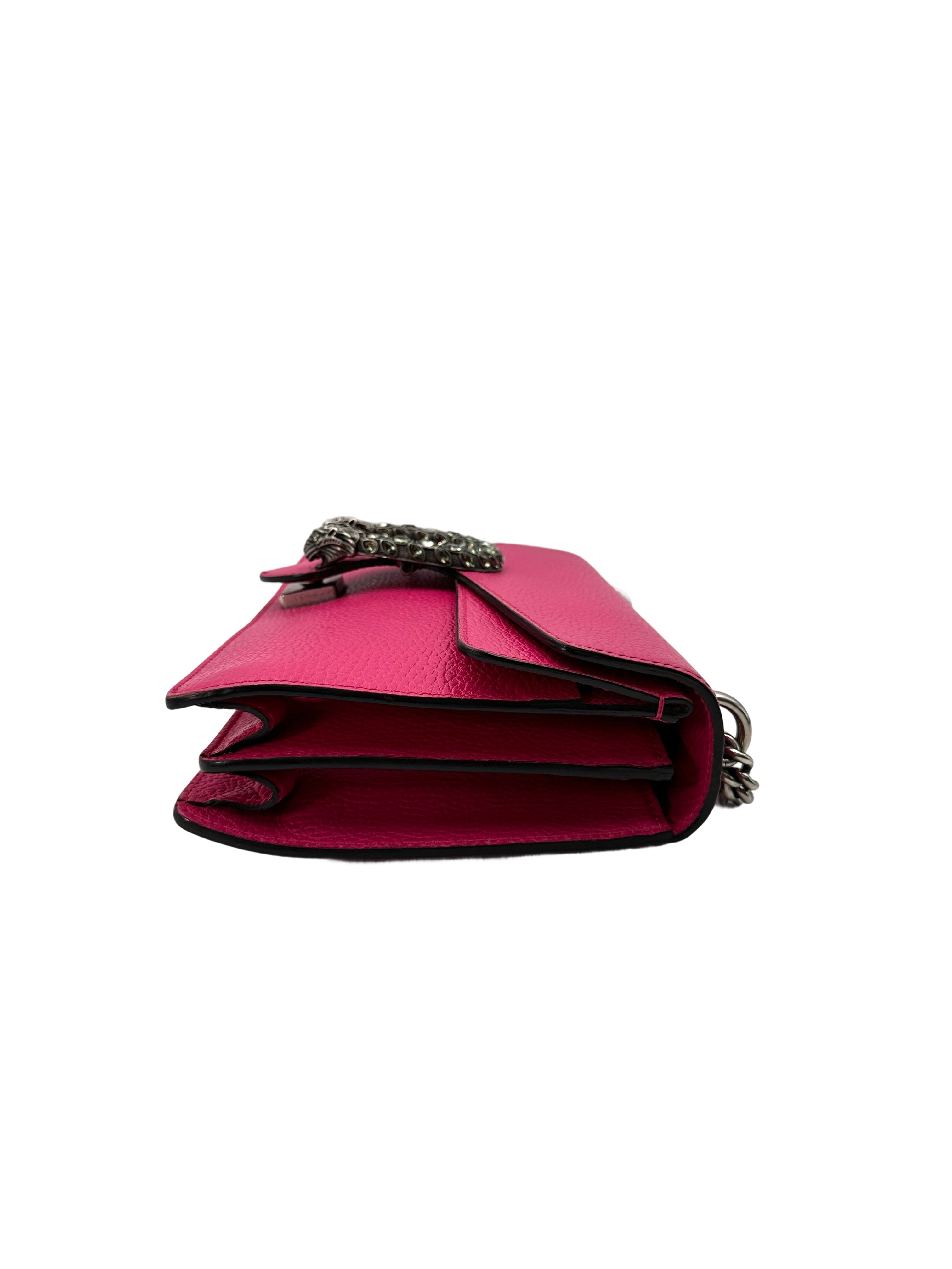Gucci Dionysus Pink Leather Medium Size Shoulder Bag GG942