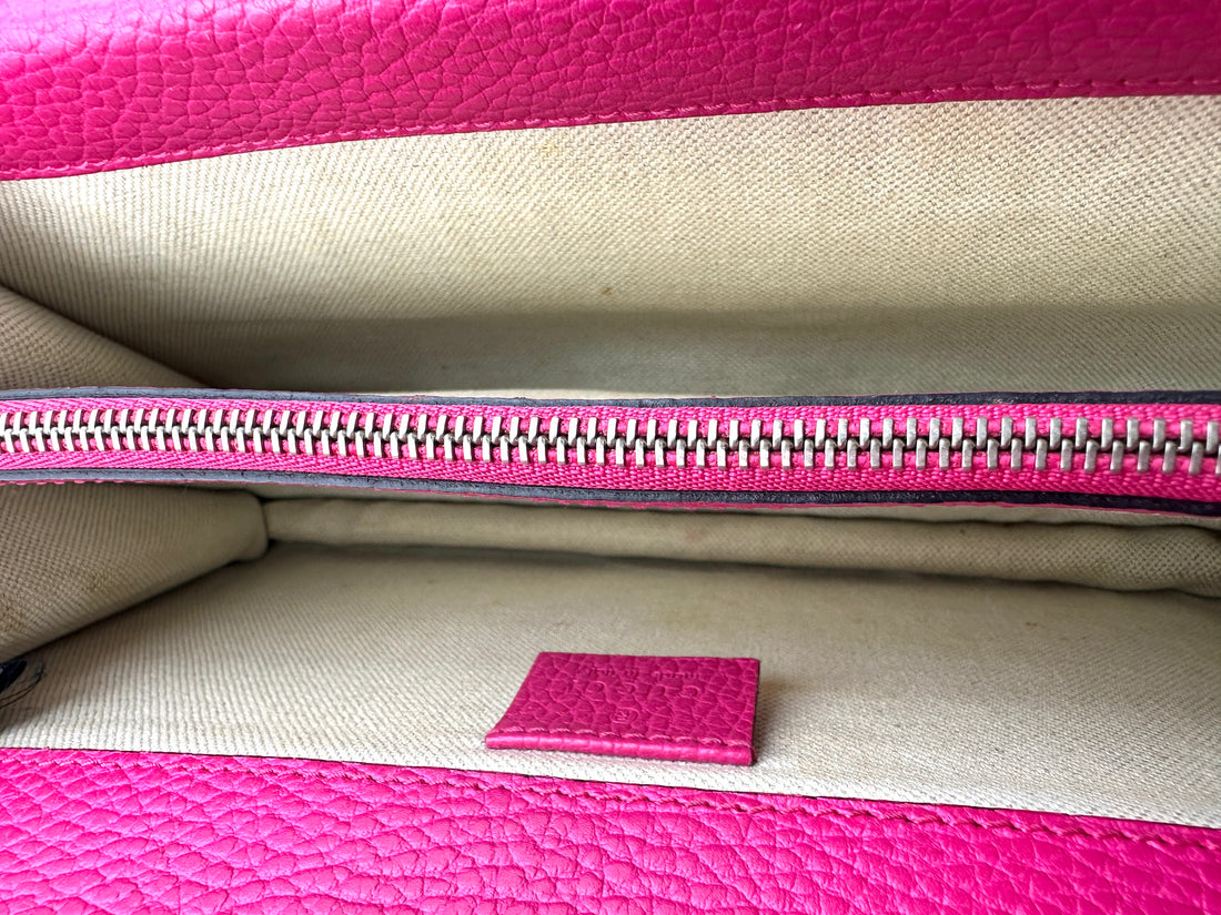 Gucci Dionysus Pink Leather Medium Size Shoulder Bag GG942