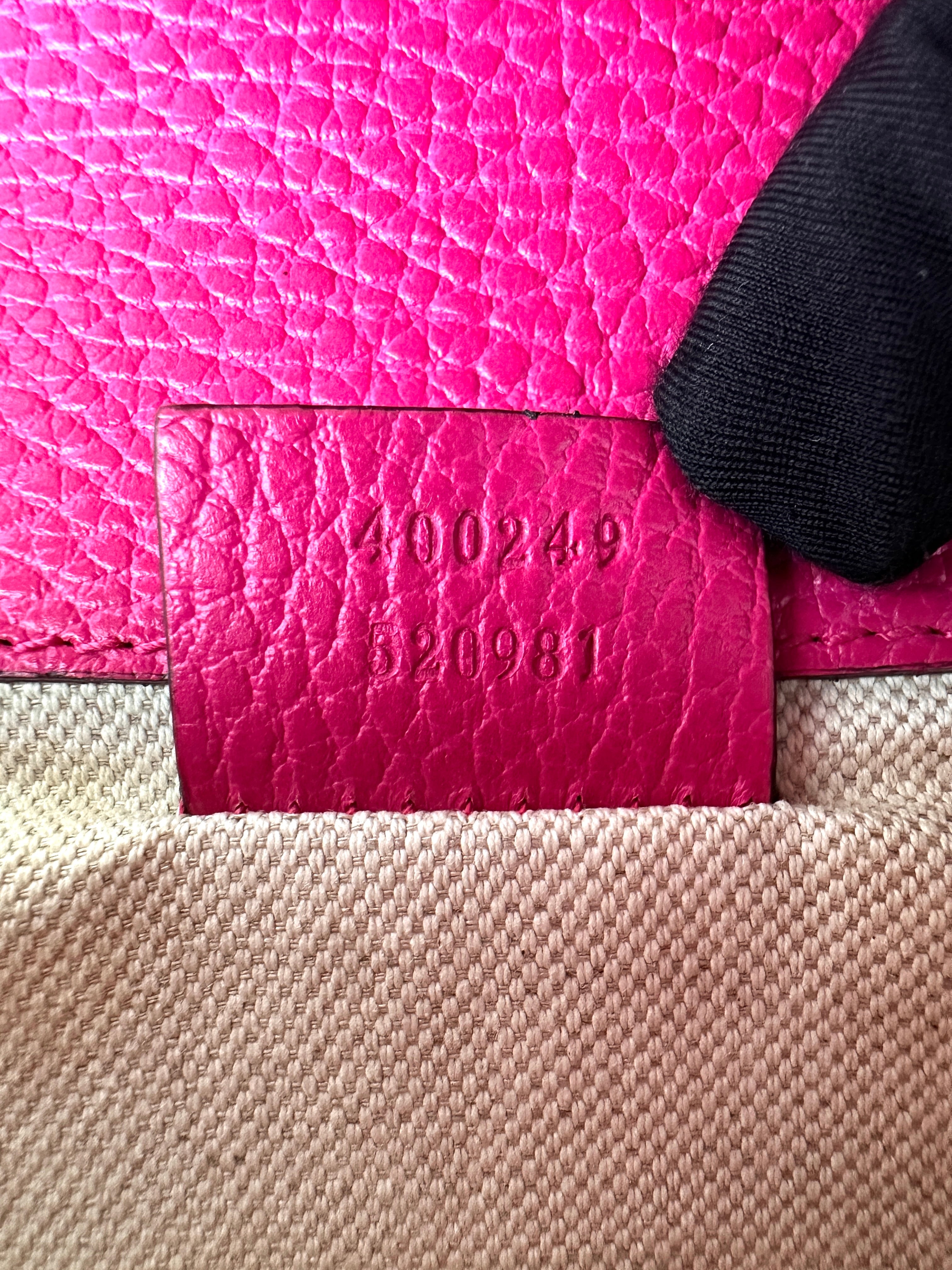 Gucci Dionysus Pink Leather Medium Size Shoulder Bag GG942