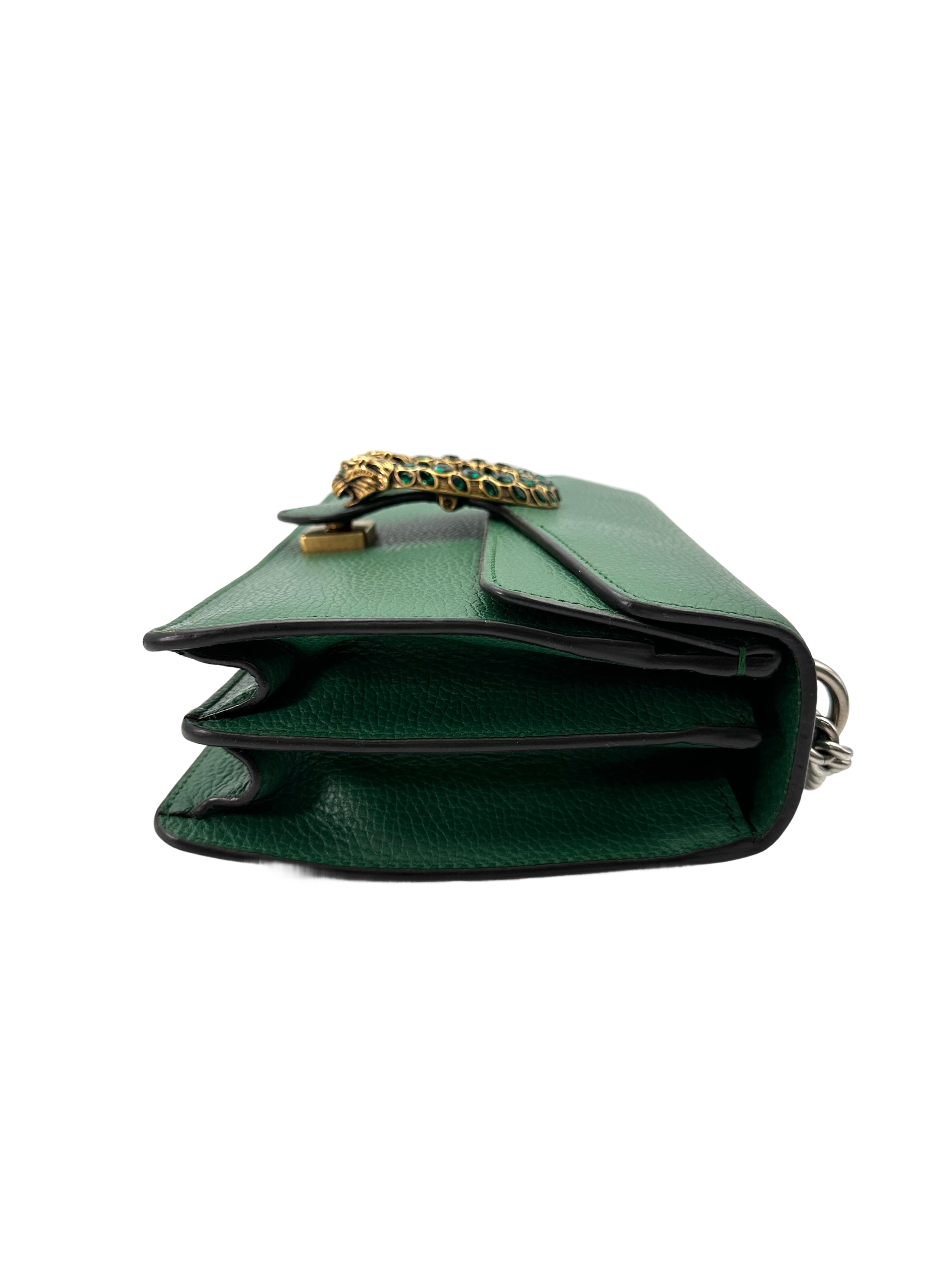 Gucci Dionysus Green Leather Medium Size Shoulder Bag GG938