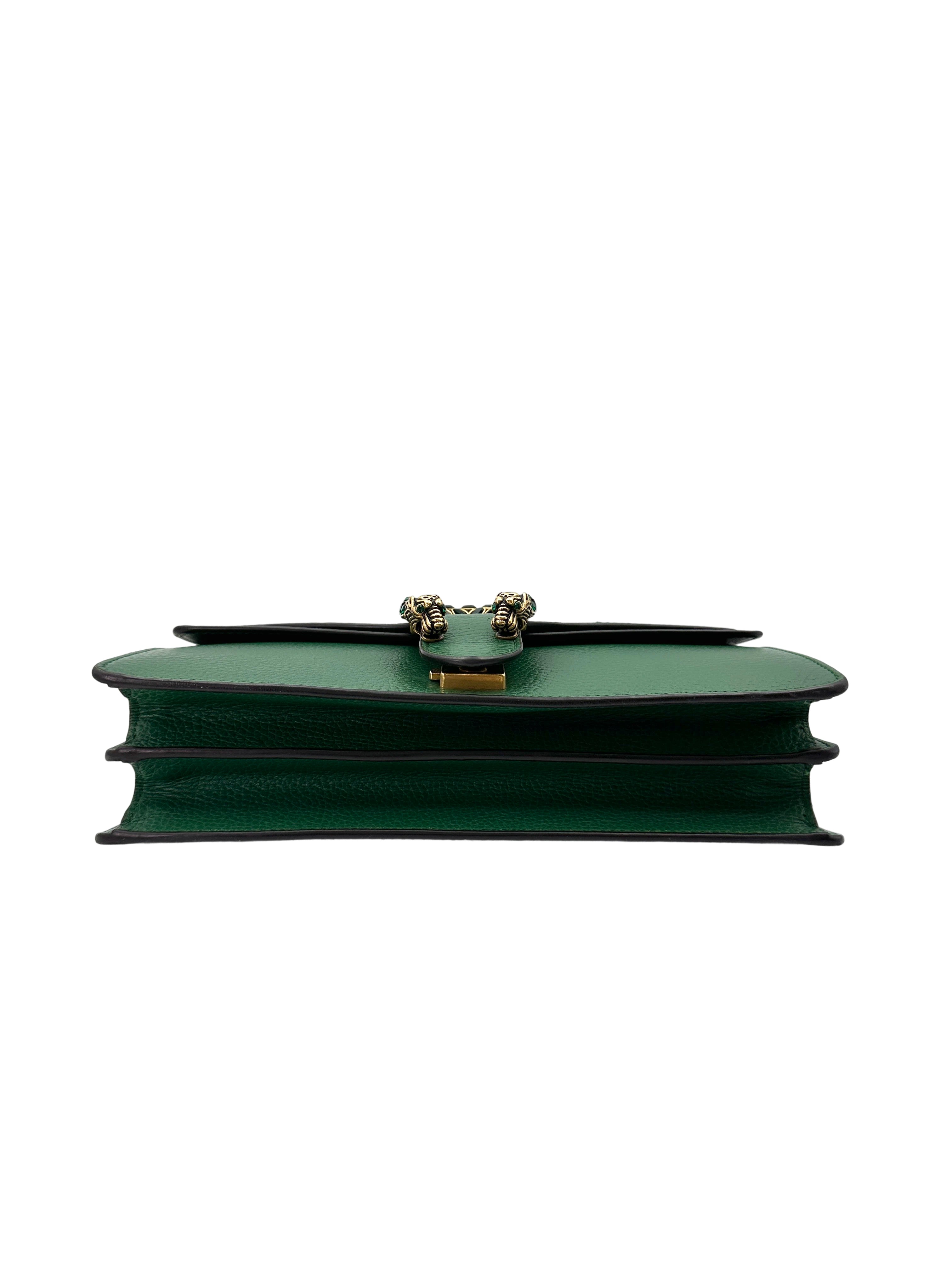 Gucci Dionysus Green Leather Medium Size Shoulder Bag GG938