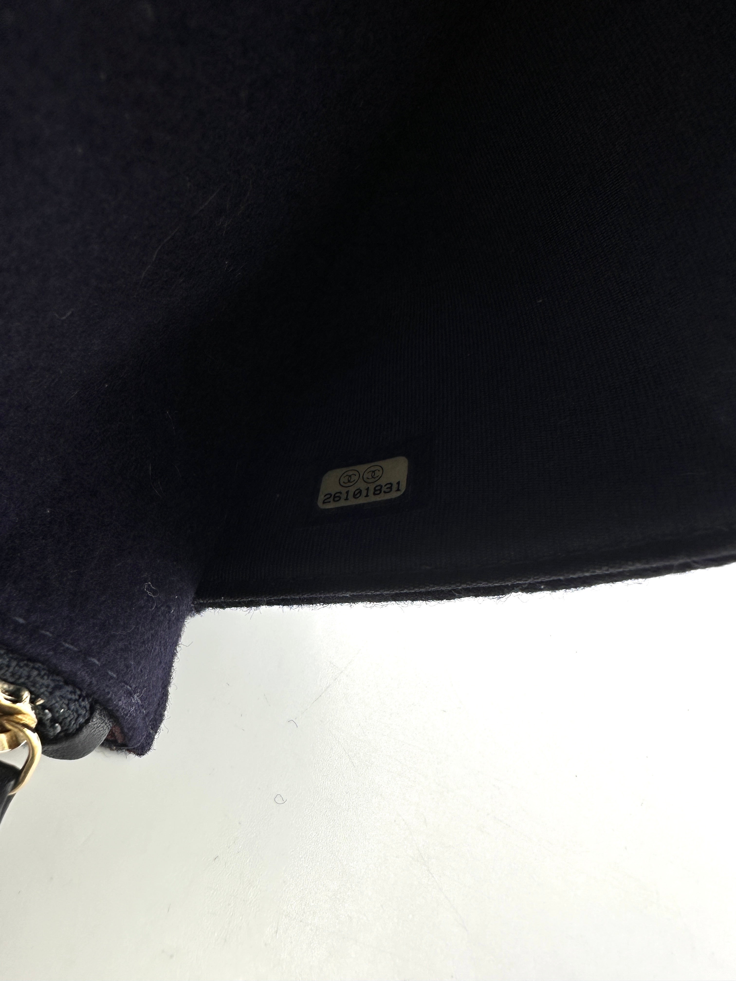 Chanel Paris-Hamburg Navy Quilted Felt Wallet On Chain With Nautical Charms(26***31) CC1917