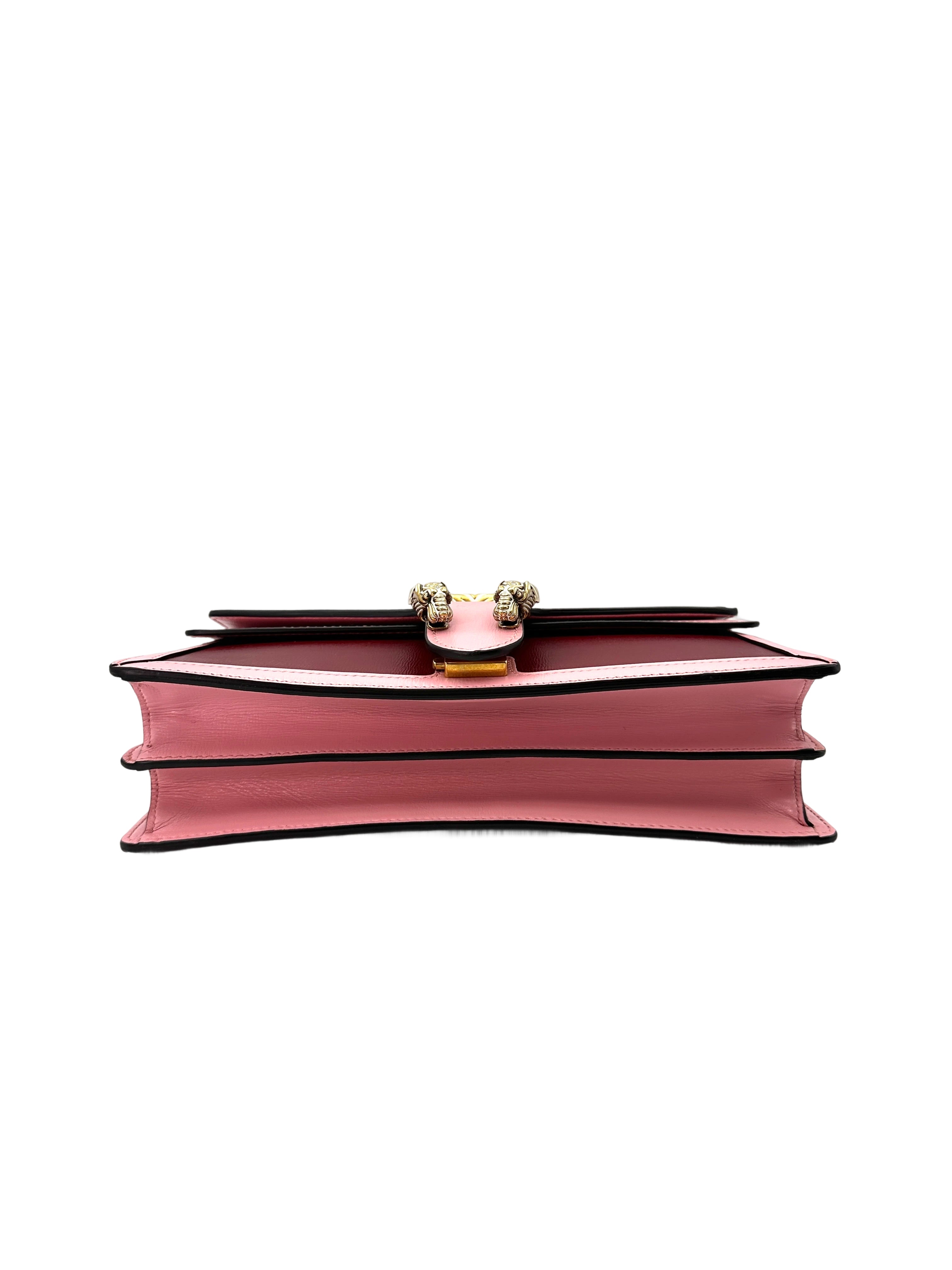 Gucci Dionysus Red/Pink Leather Medium Size Shoulder Bag GG944