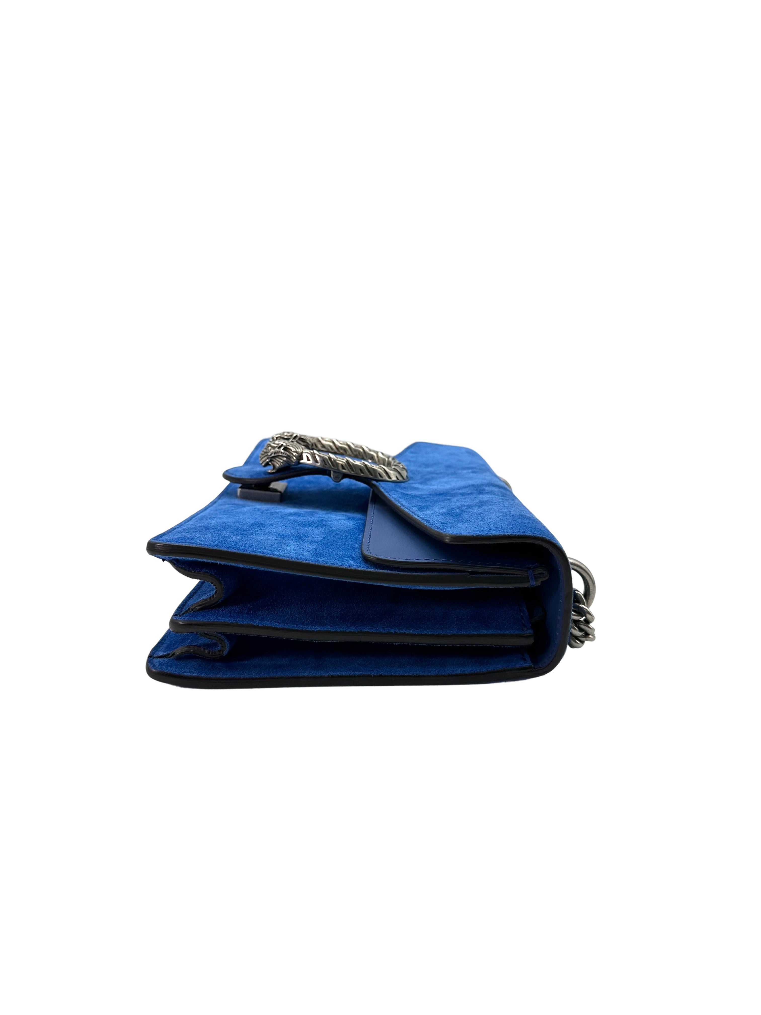 Gucci Dionysus Blue Suede Shoulder Bag GG940