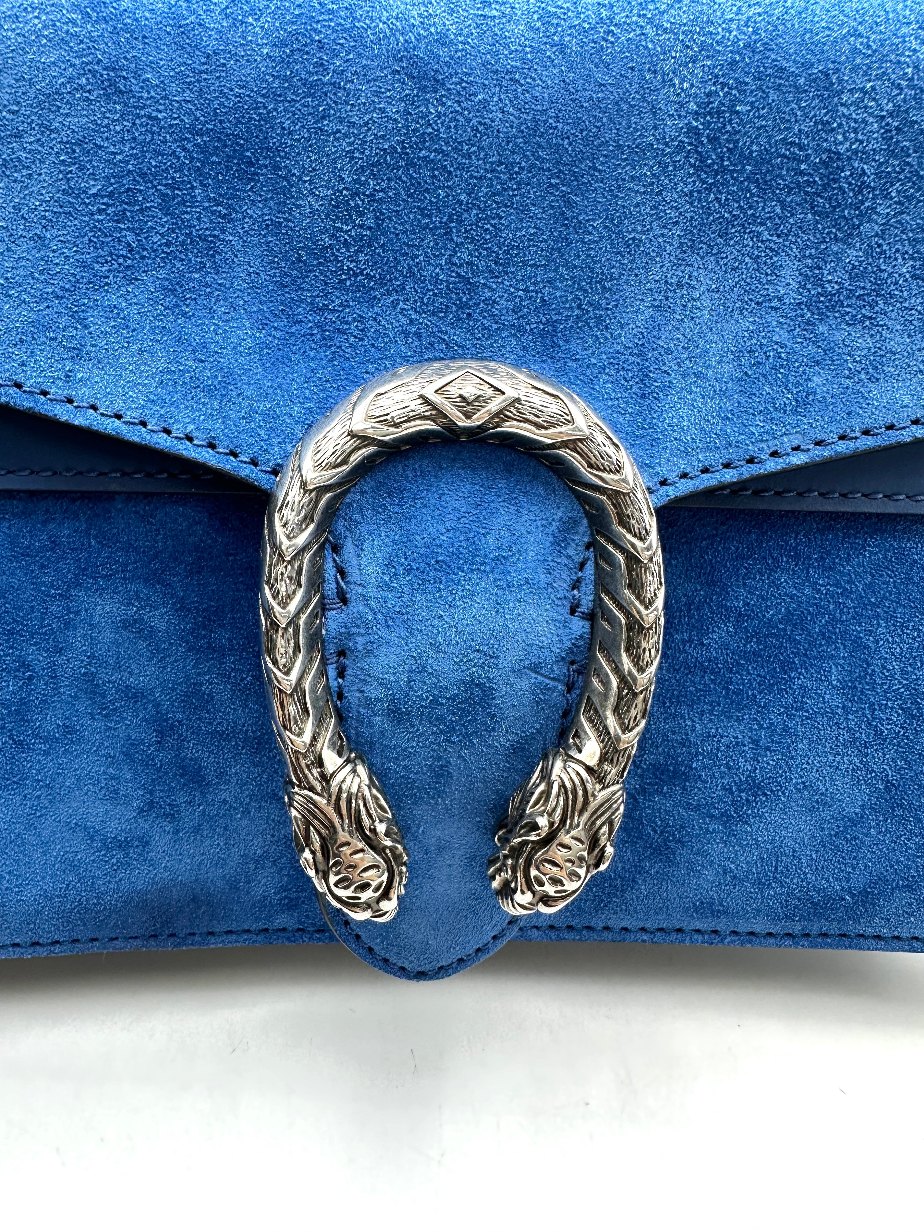 Gucci Dionysus Blue Suede Shoulder Bag GG940