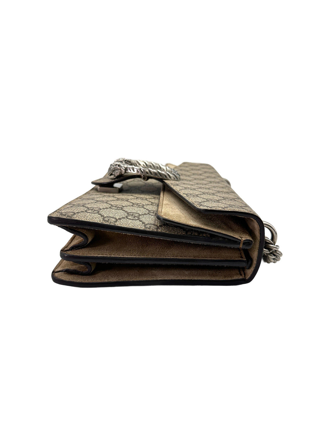 Gucci Dionysus GG Supreme Canvas Medium Size Shoulder Bag With Brown Trim GG943
