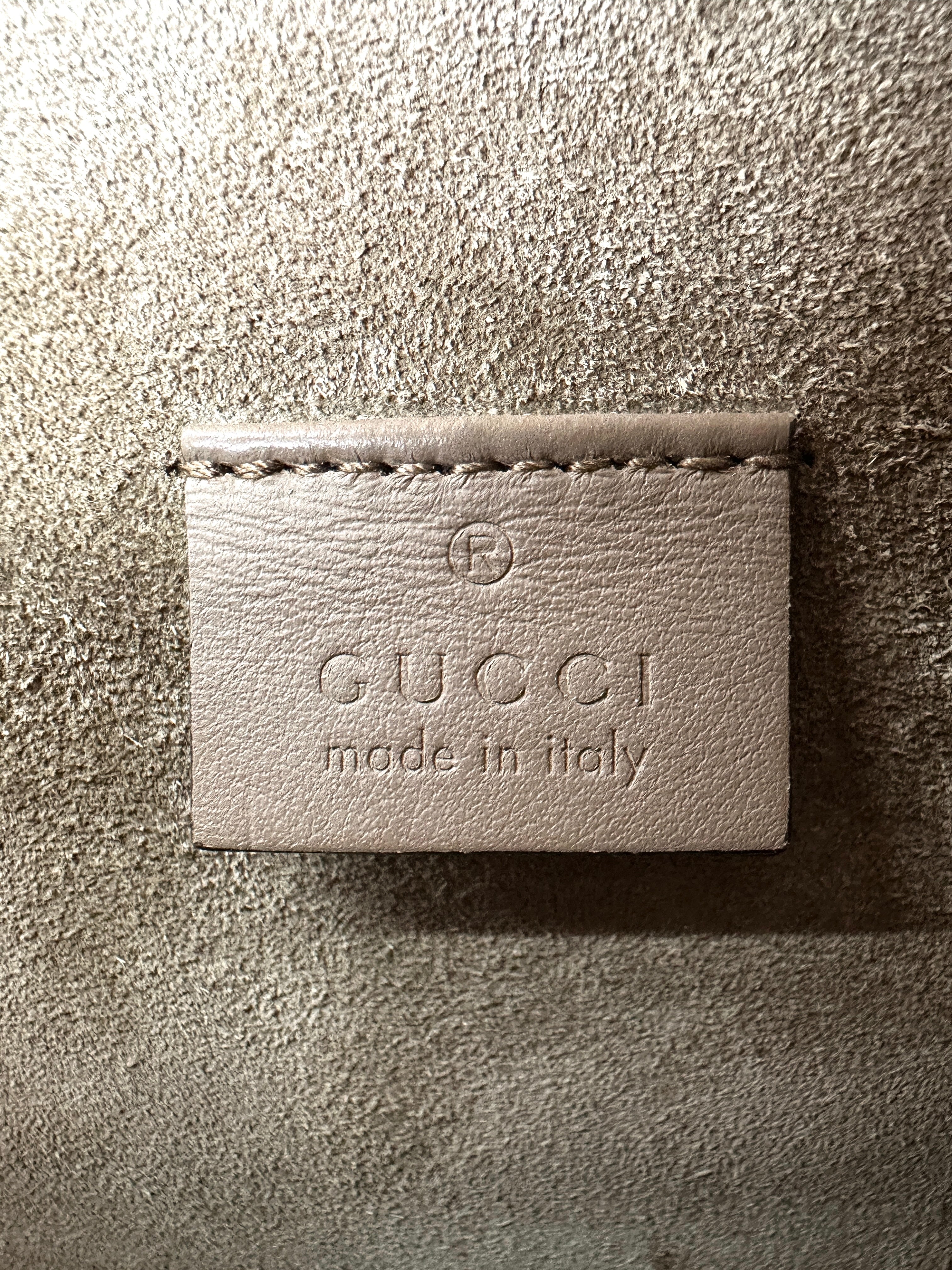 Gucci Dionysus GG Supreme Canvas Medium Size Shoulder Bag With Brown Trim GG943
